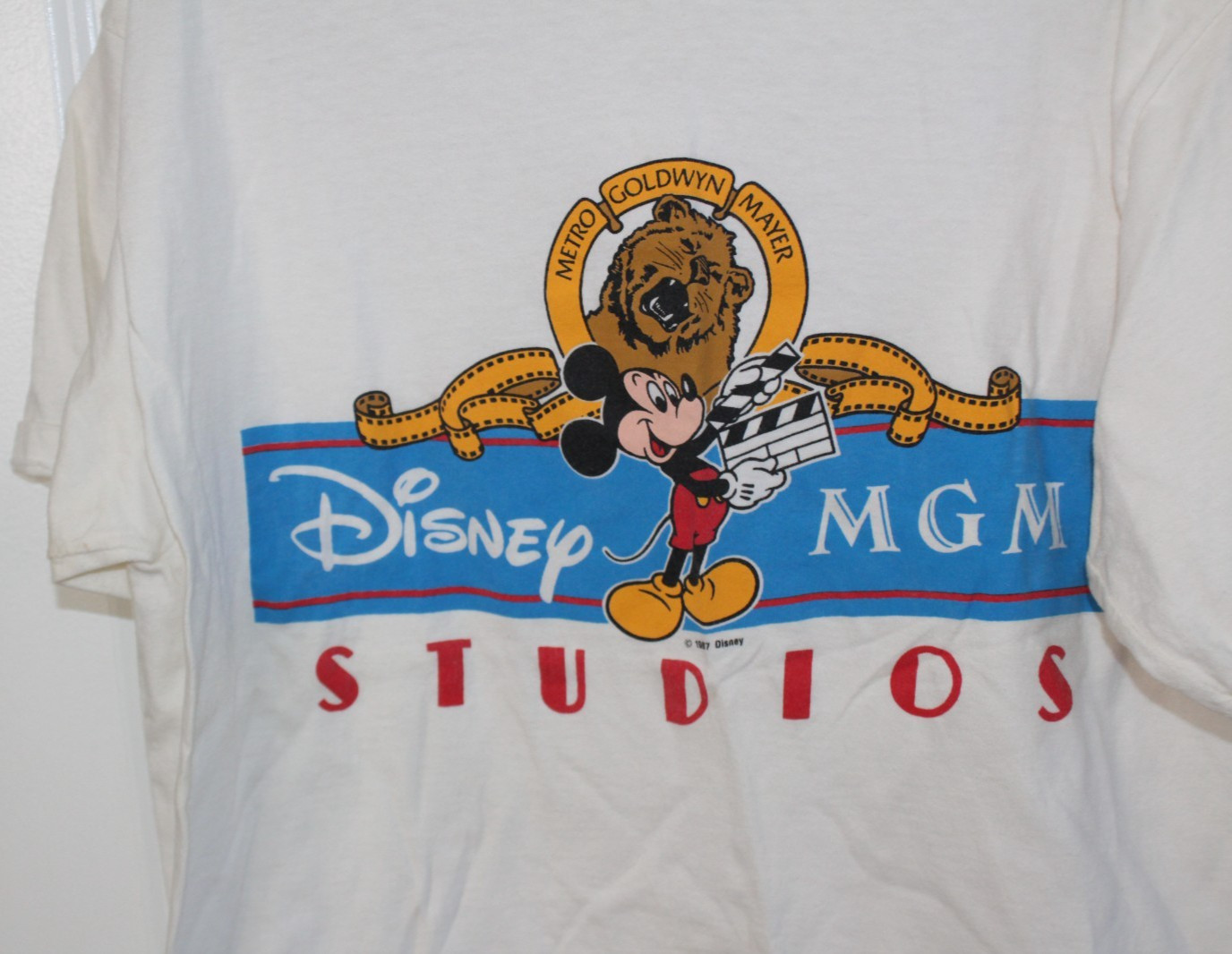 Vintage Walt Disney MGM Studios Retro T Shirt Character Fashions 1987 Large Whte