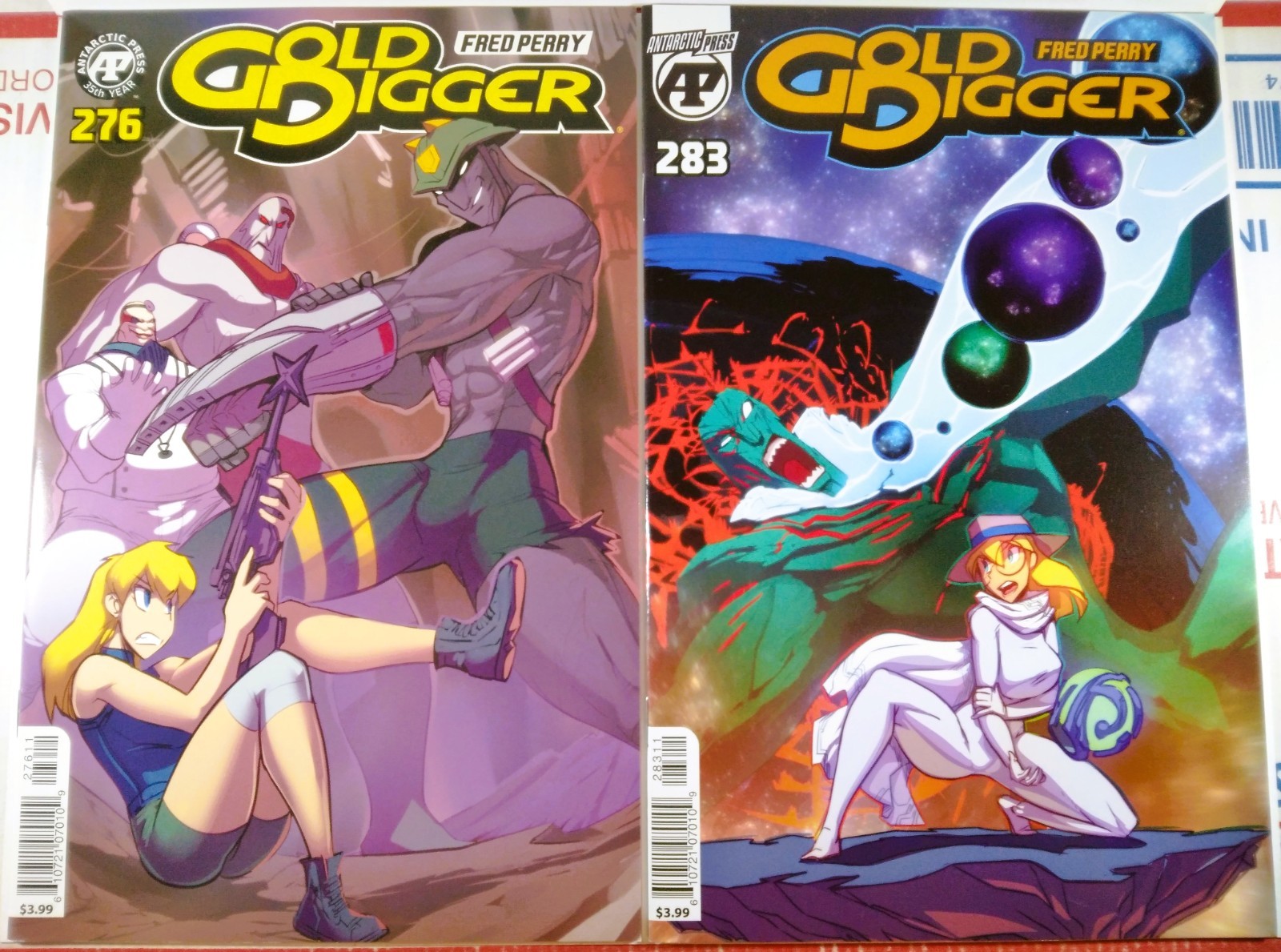 🔴🔥 GOLD DIGGER #276 + #283 ANTARCTIC PRESS 2020 2021 Ninja High School VF+ 8.5