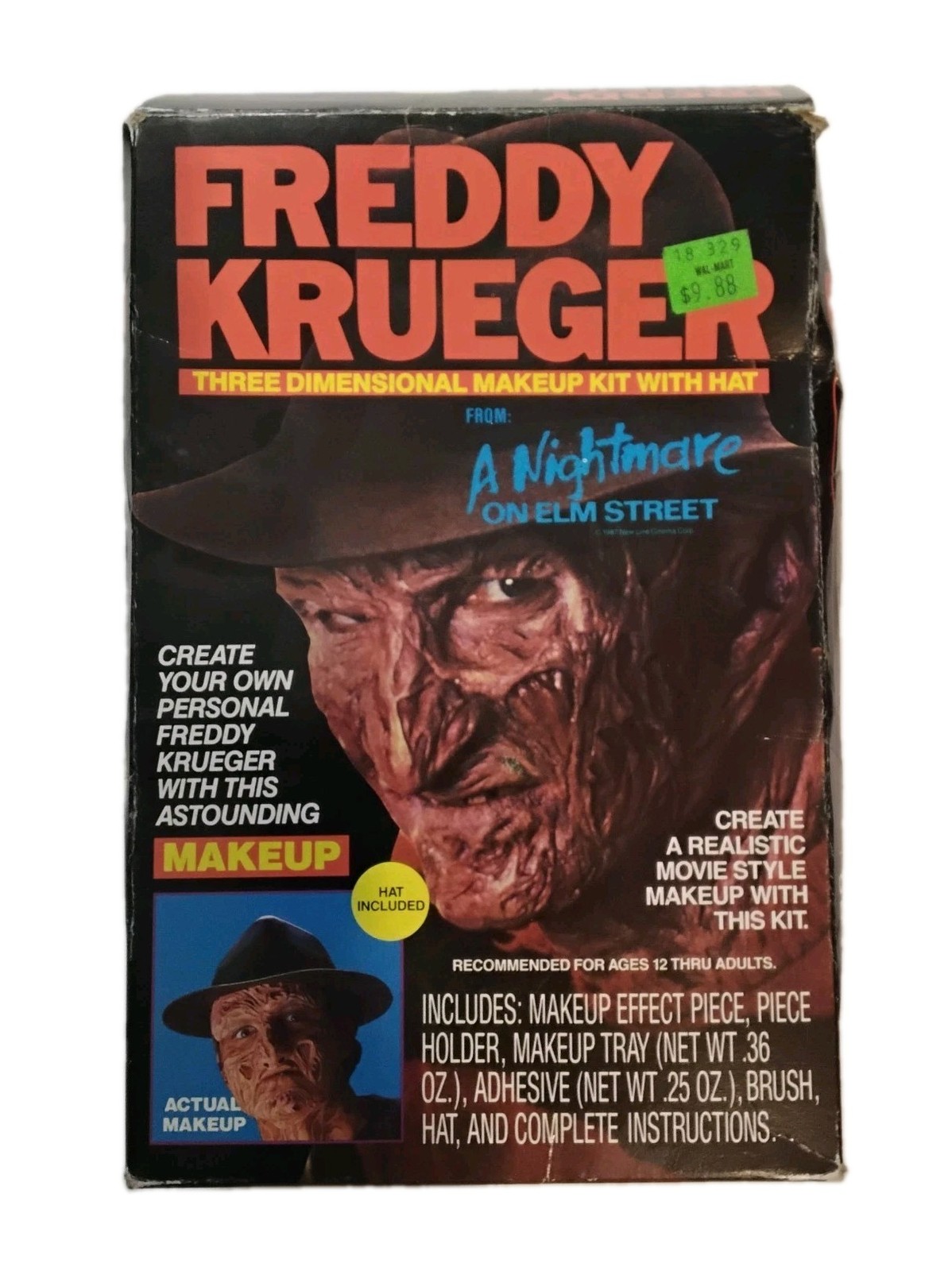 Vintage 1988 Freddy Krueger Makeup Kit With Hat - Collegeville NO HAT