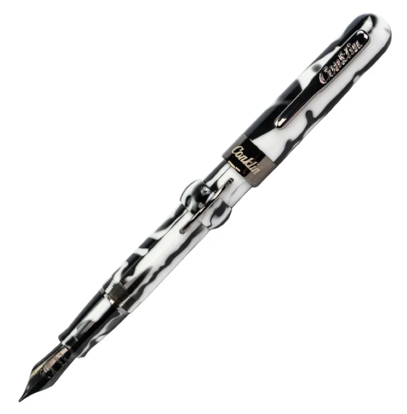 Conklin Mark Twain Crescent Black & White Fountain Pen