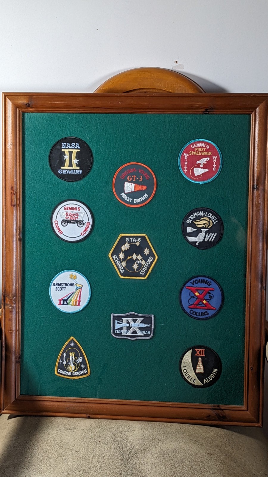 Vintage NASA Space Mission  11 Patch Set . NASA. Framed.