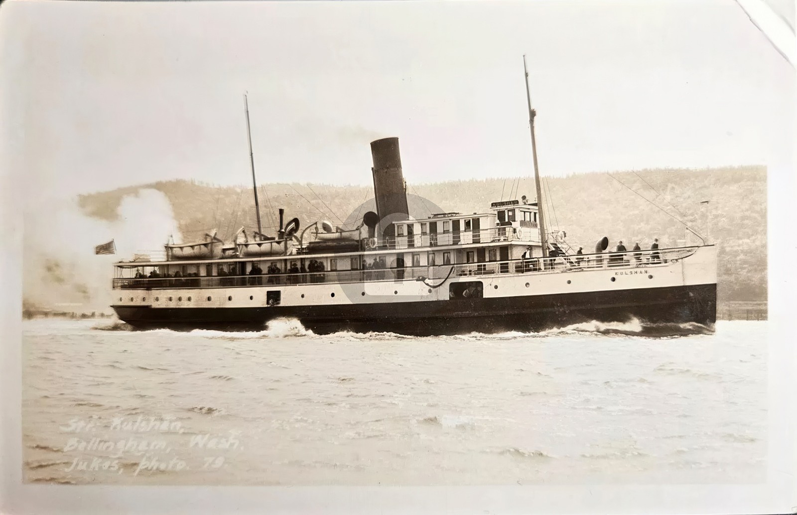 Bellingham WA Bellingham Puget Sound Steamer Kulshan RPPC Photo Postcard COPY