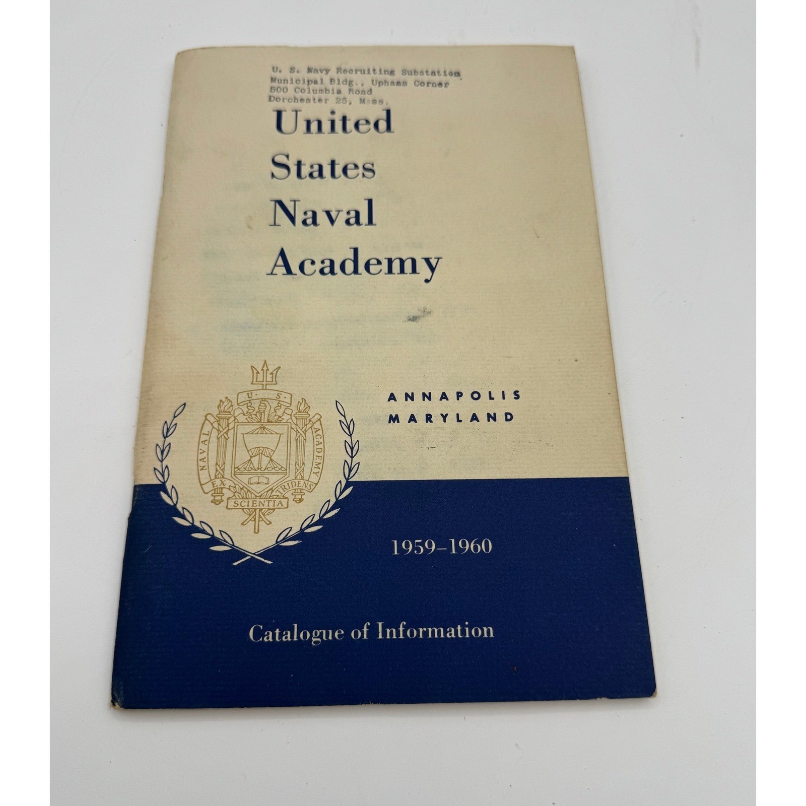 US Naval Academy Annapolis Catalogue of Information Vintage 1959 1960  USNA Navy