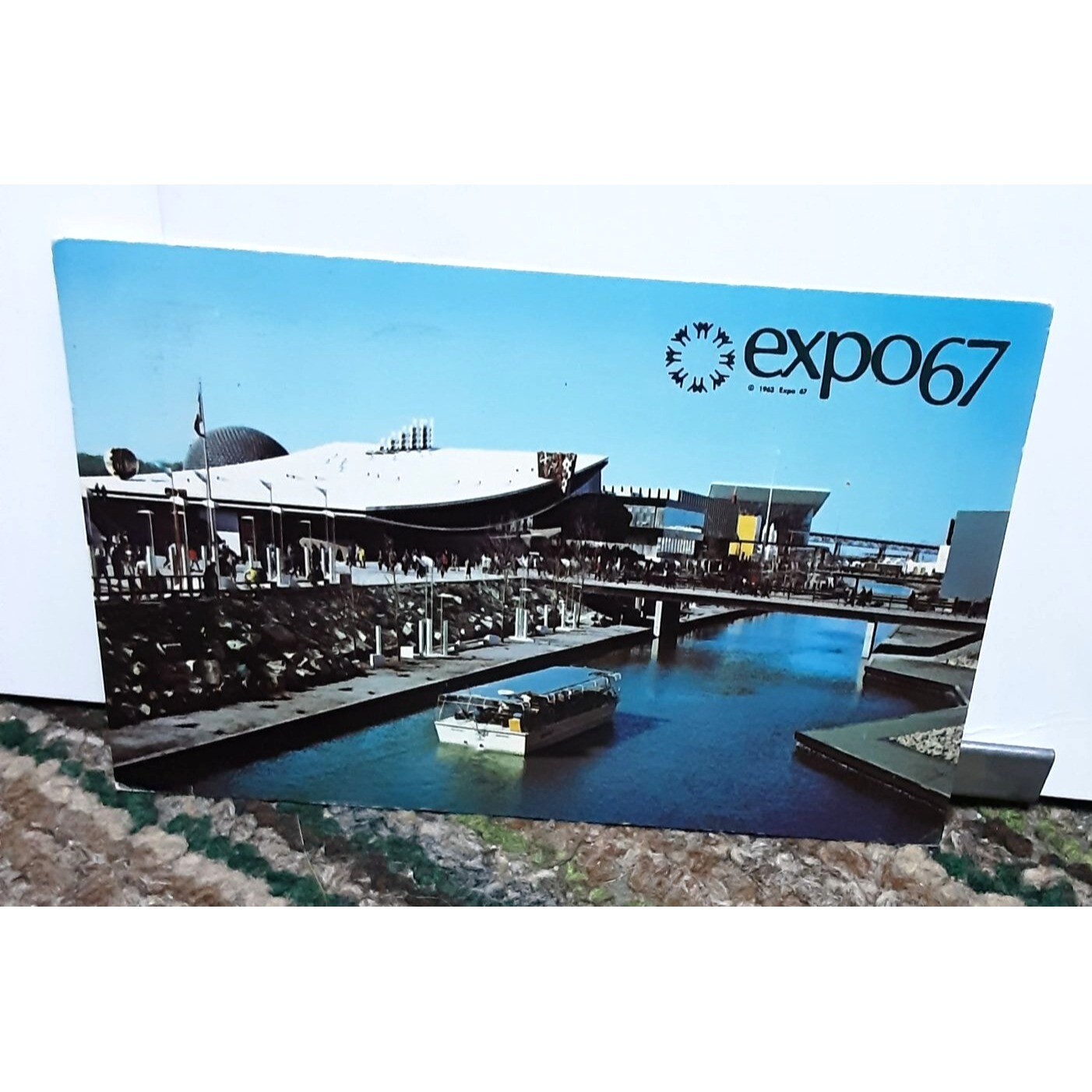 Expo67 1967 Montreal Canada Lincoln Four Cent Stamp vintage 60s italy Postcard
