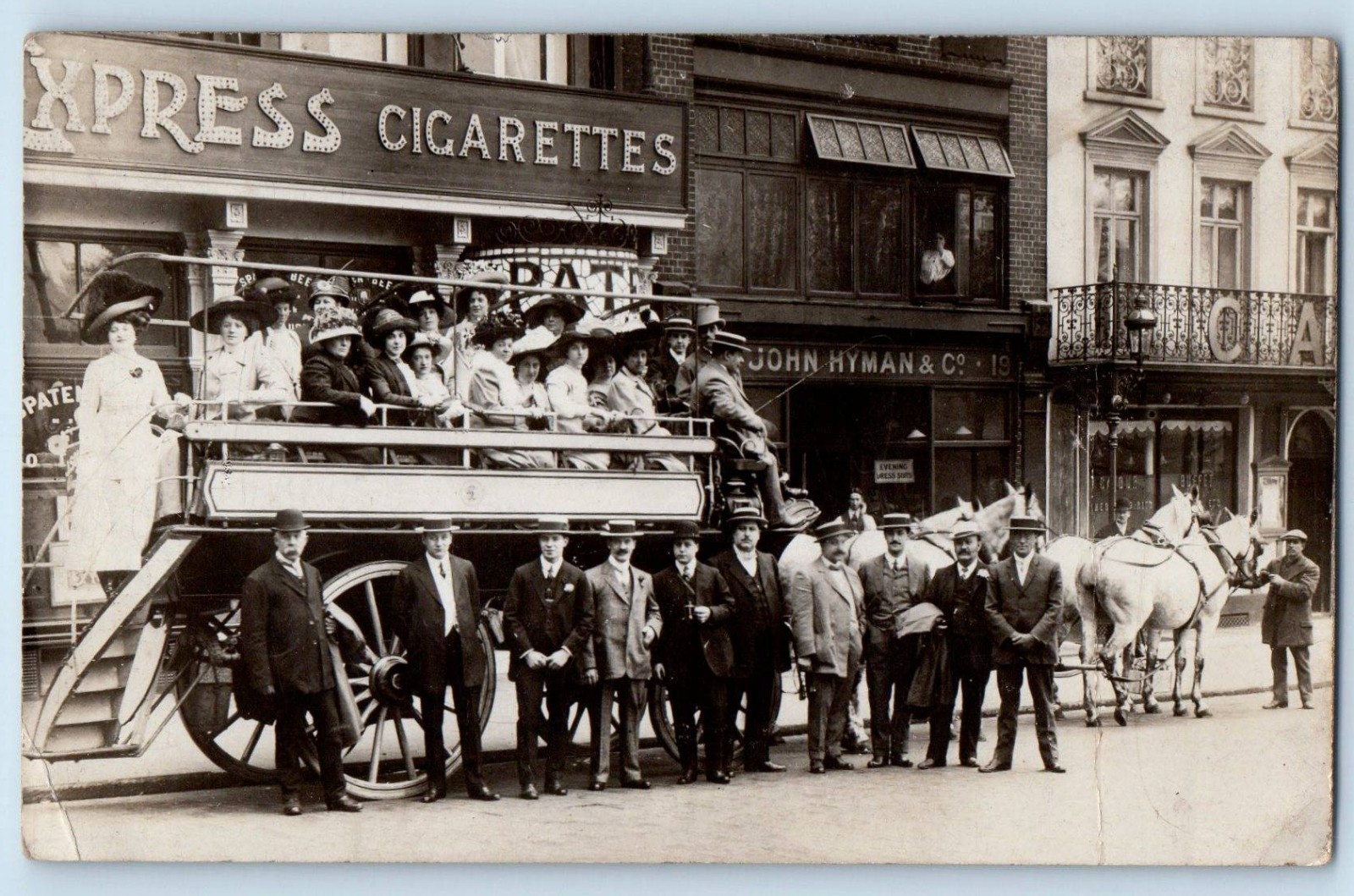 c1910's England Express Cigarettes Truck Transportation RPPC Photo Postcard