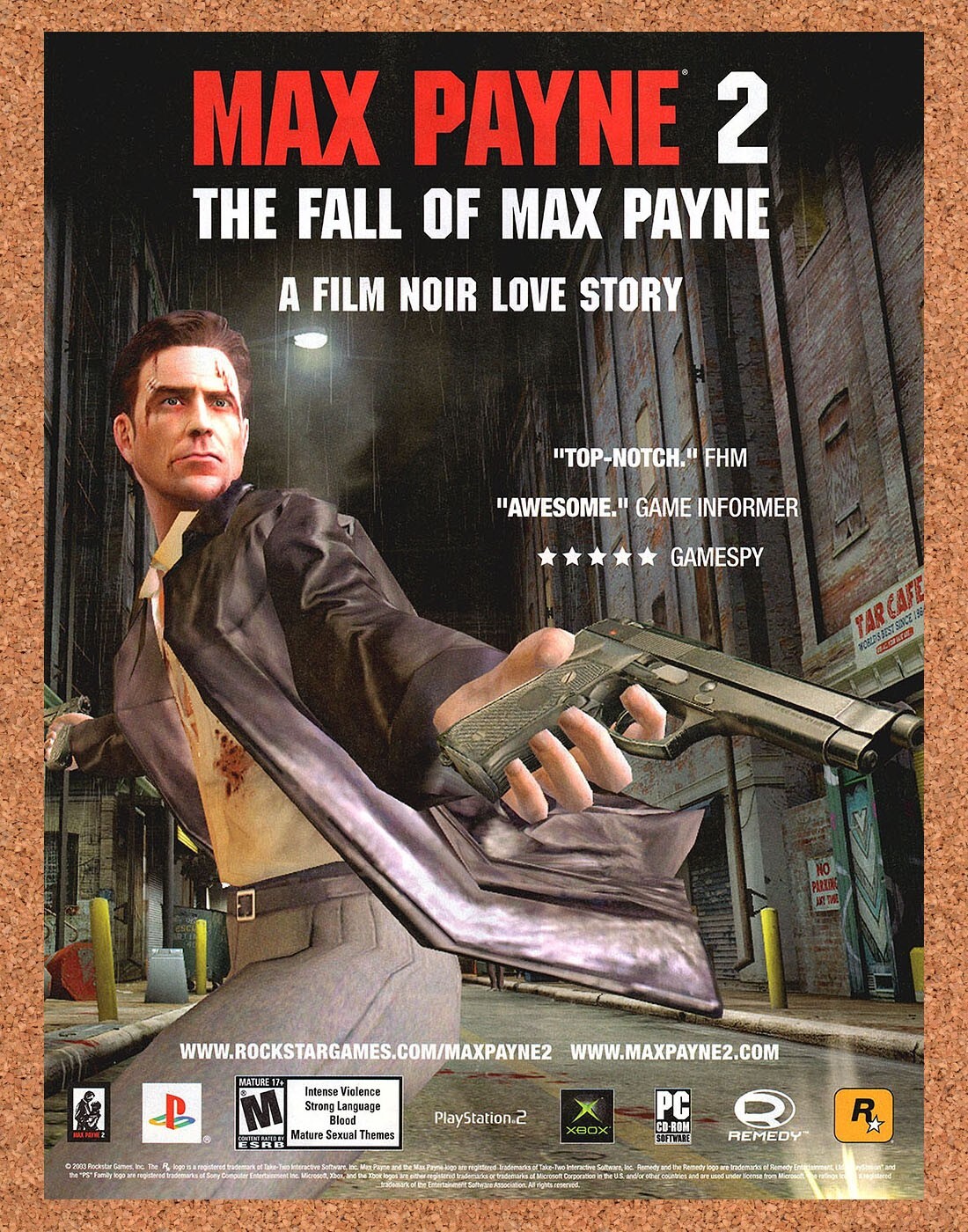 2004 Max Payne 2 The Fall Of Max Payne PS2 Original Advertisement / Promo v6
