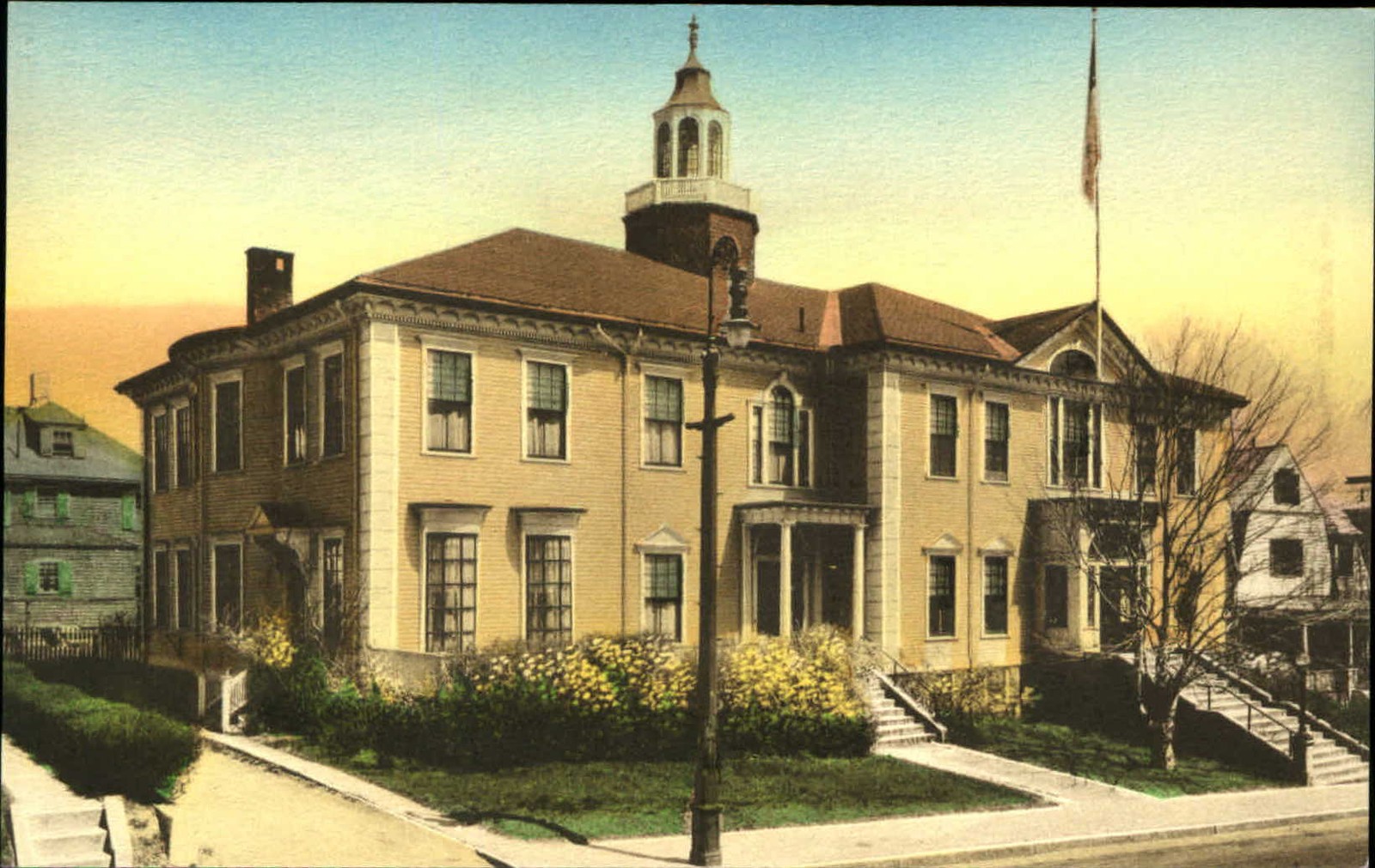Dorchester Women\'s Club House Dorchester Massachusetts MA hand colored c1910