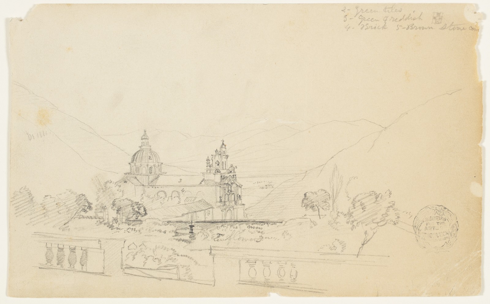 Frederic Edwin Church Guapulo Church Quito Vintage Sketch Reprint Wall Art