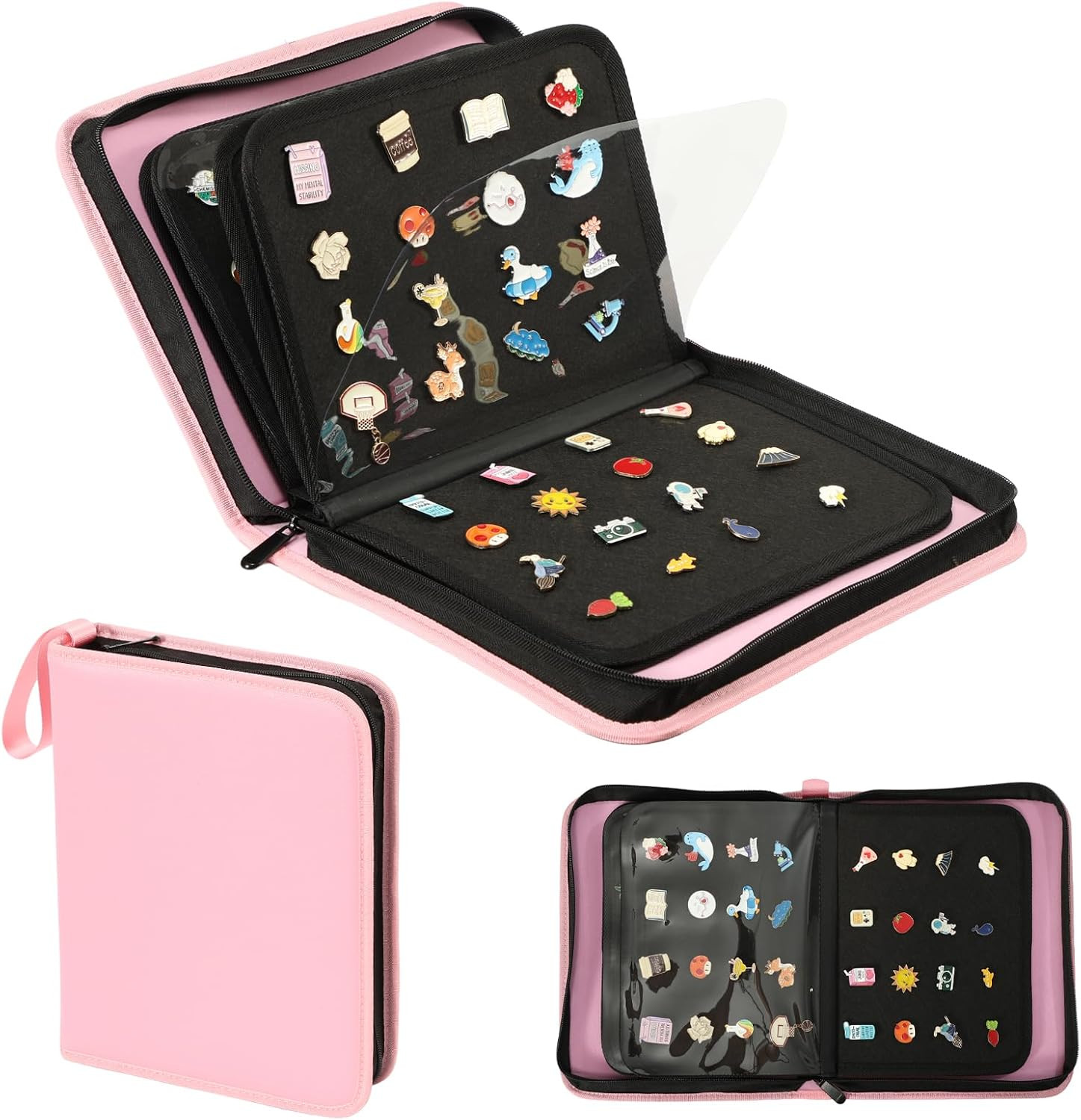 Enamel Pin Display Book, 6-Page Pin Trading Book, Portable Pin Bag
