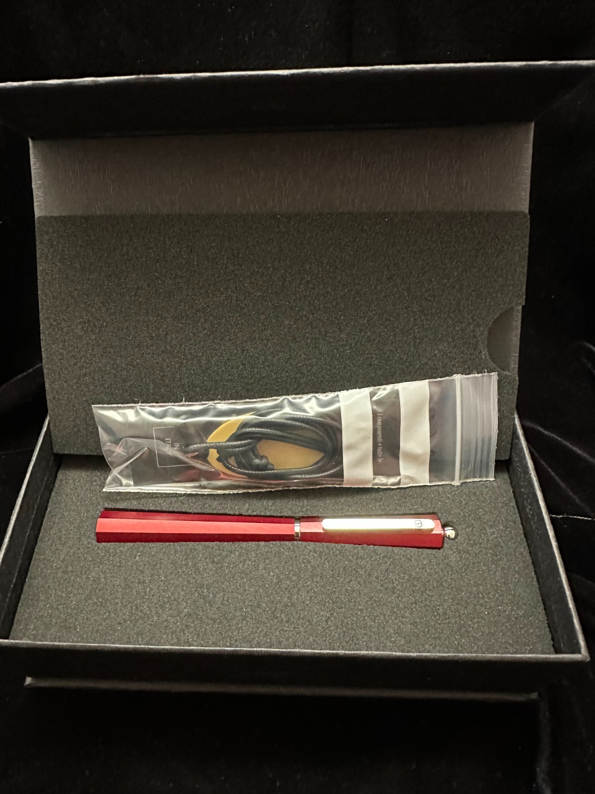 MOKA ballpoint pen by GIULIANO MAZZUOLI - Red Aluminum - NEW