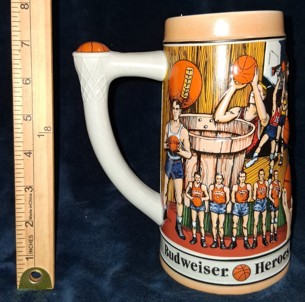 1991 Budweiser Heroes of the Hardwood Beer Stein NIB Ceramarte Basketball CS153