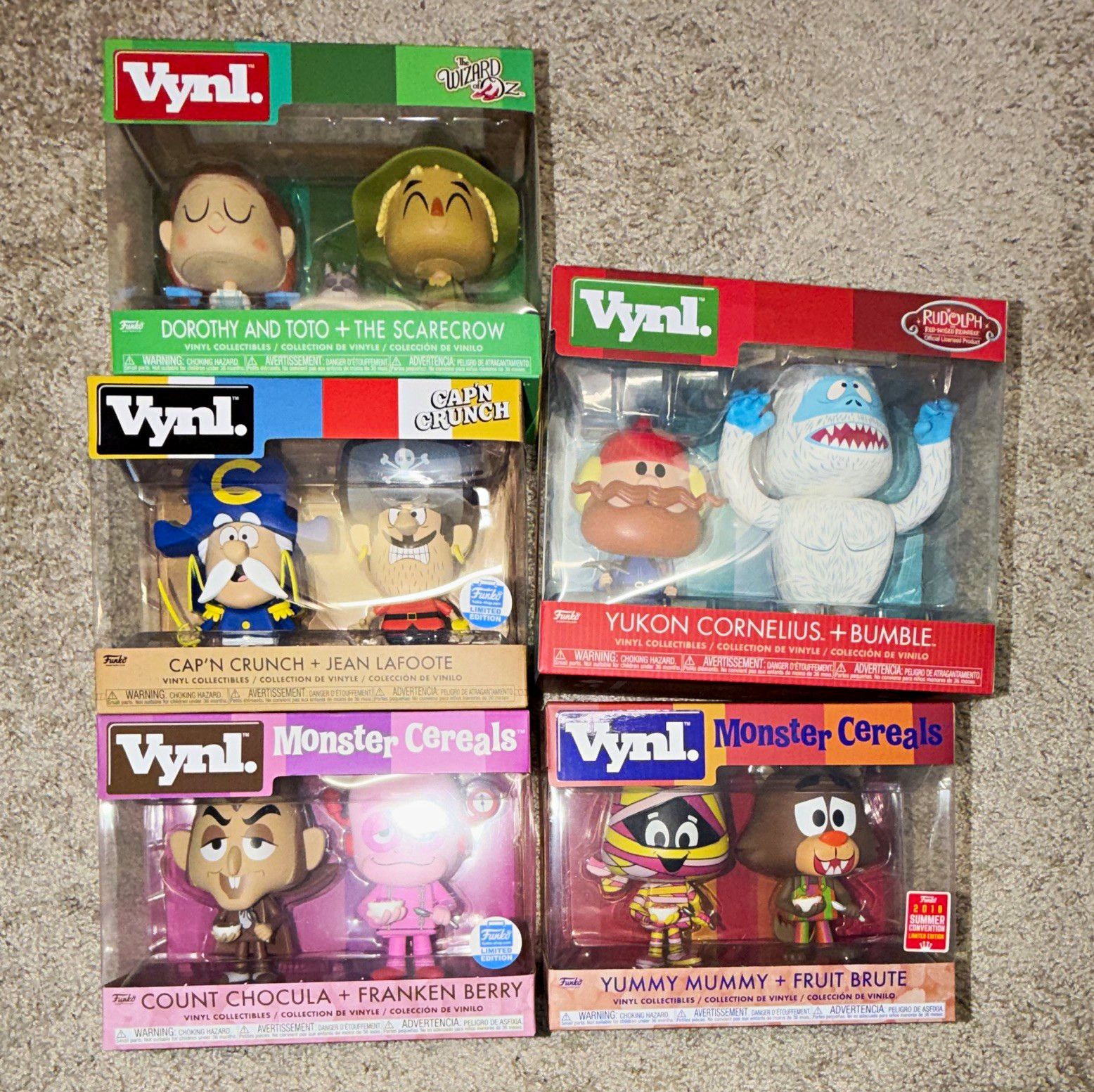 Funko VYNL. Monster Cereals Vinyl Figure Lot Count Chocula Franken Berry LE