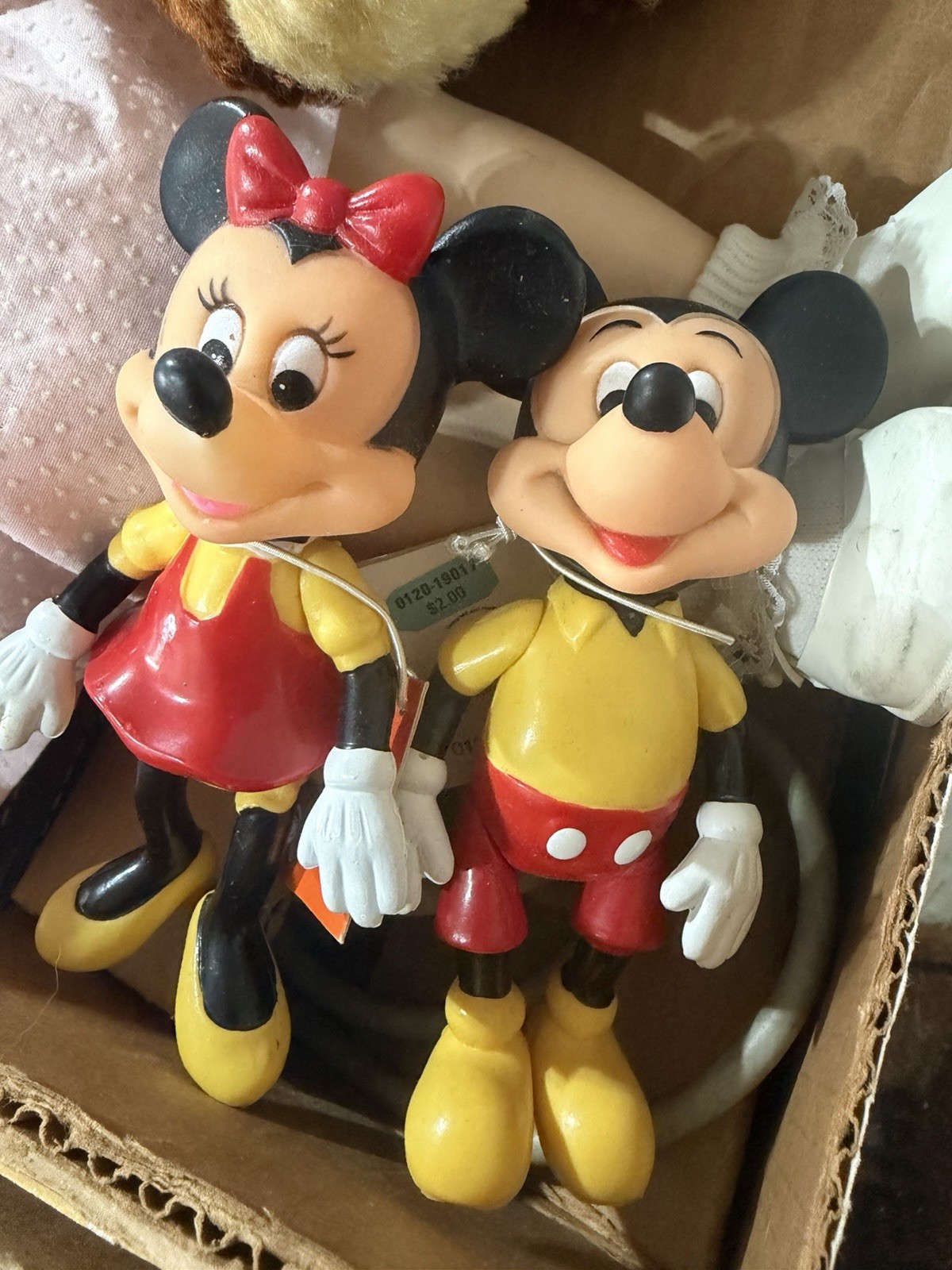 Vintage Mickey Mouse and Minnie Mouse Soft Vinyl Figures (Set of 2) - 1970s