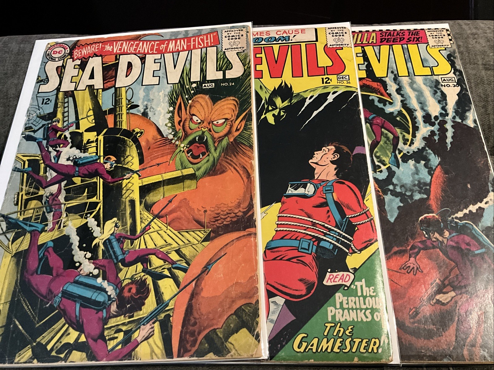 Sea Devils #s 24,26,30 DC Comics 1965