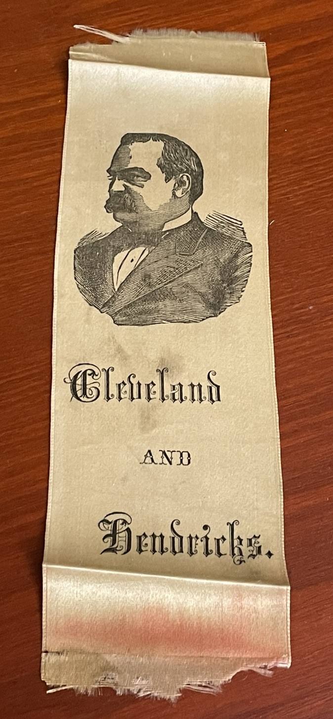 1884 Grover Cleveland Presidential Campaign Ribbon, Cleveland & Hendricks