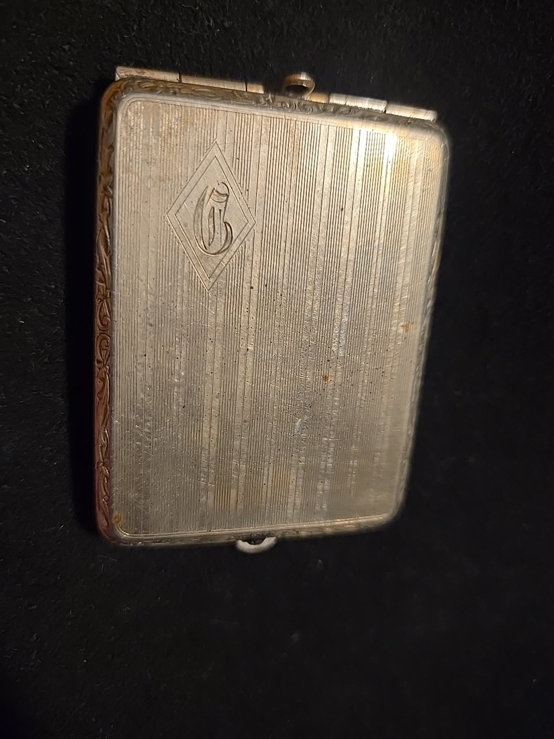 Vtg EAM Silver plated Metal Pendant Matchbook Money Clip Case Monogram Made USA