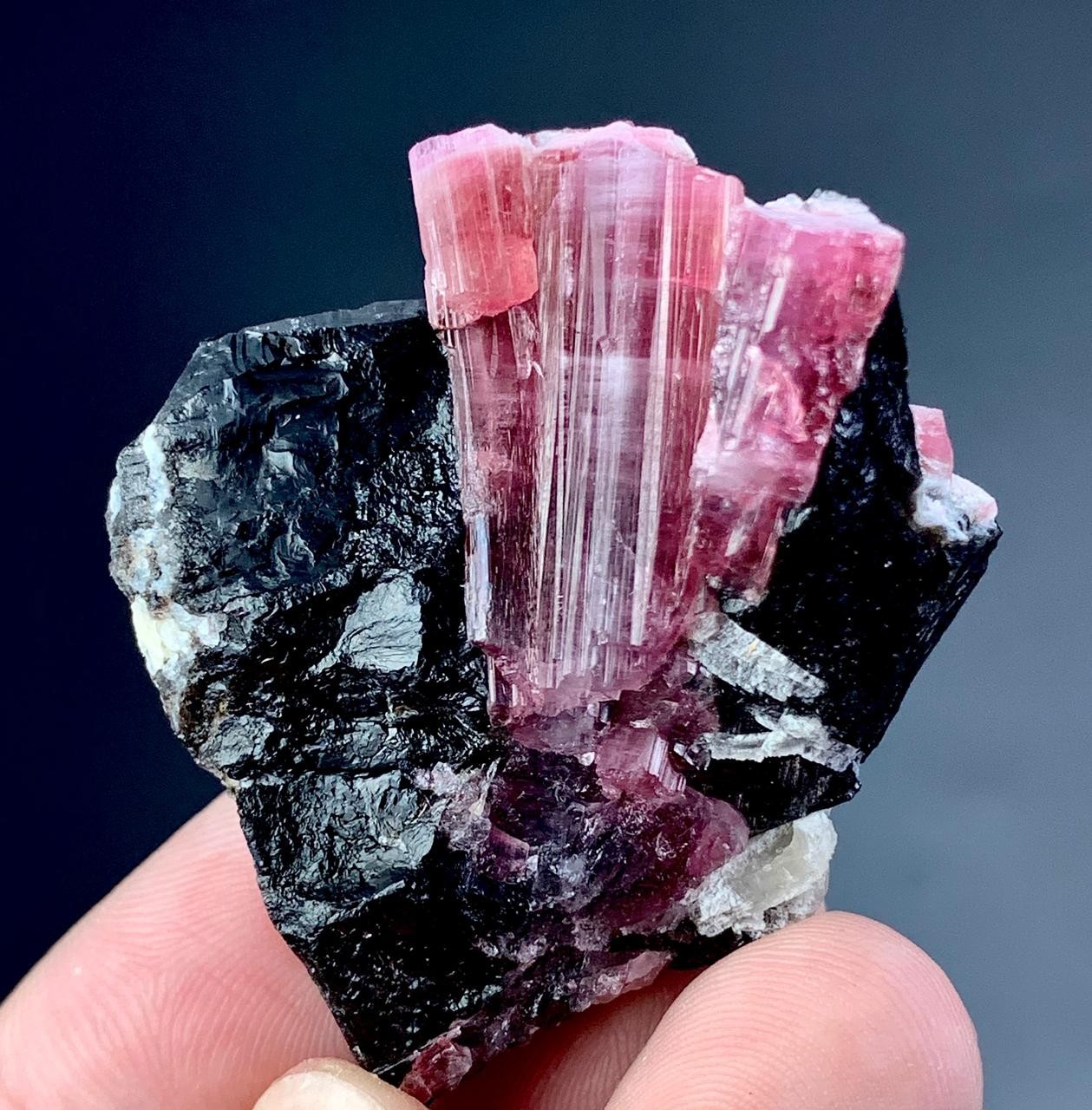 85 Carat Pink Tourmaline Crystal With Quartz Specimen From Afghanistan