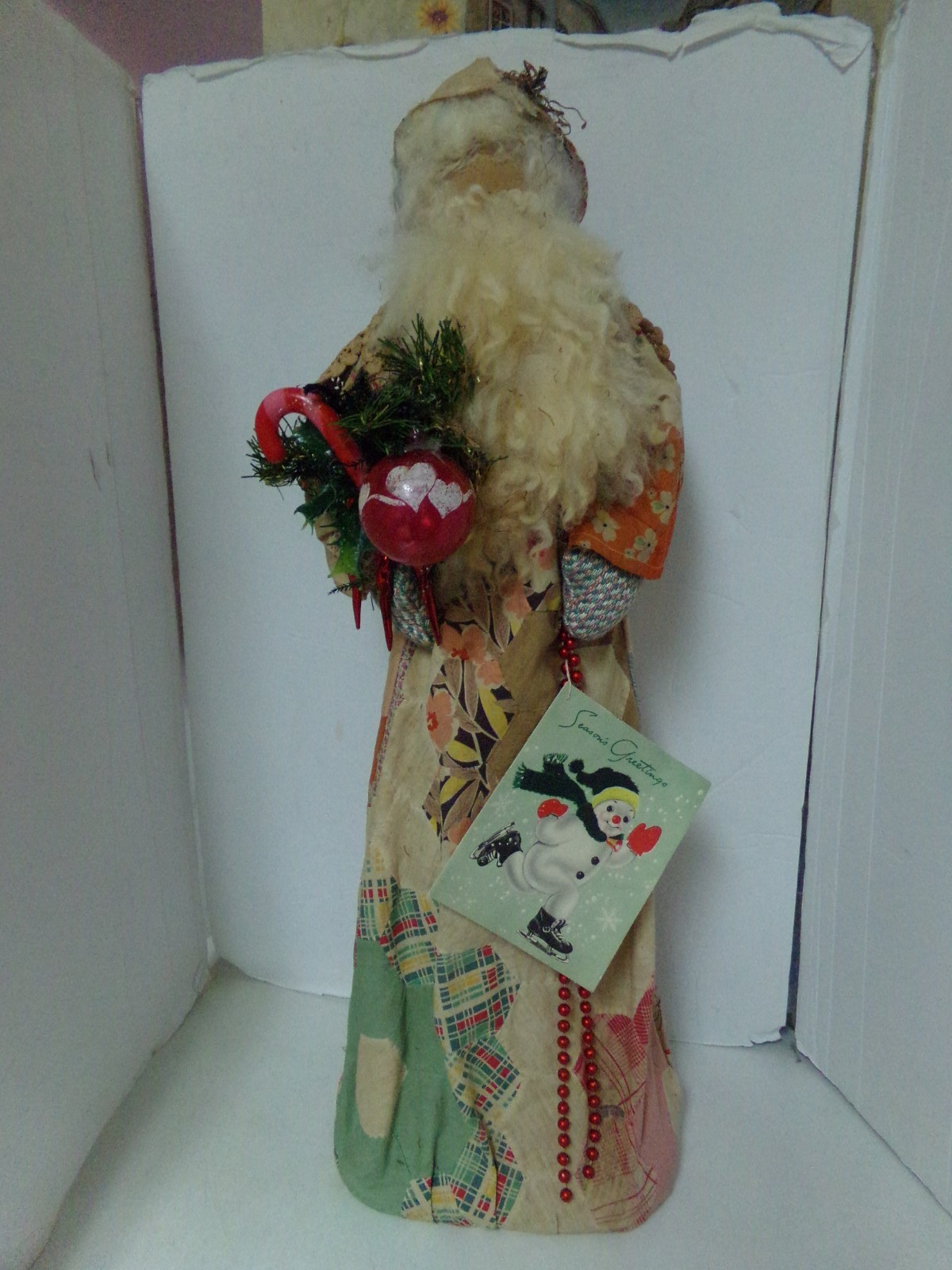 Vintage Antique 1950s Santa Quilted 27