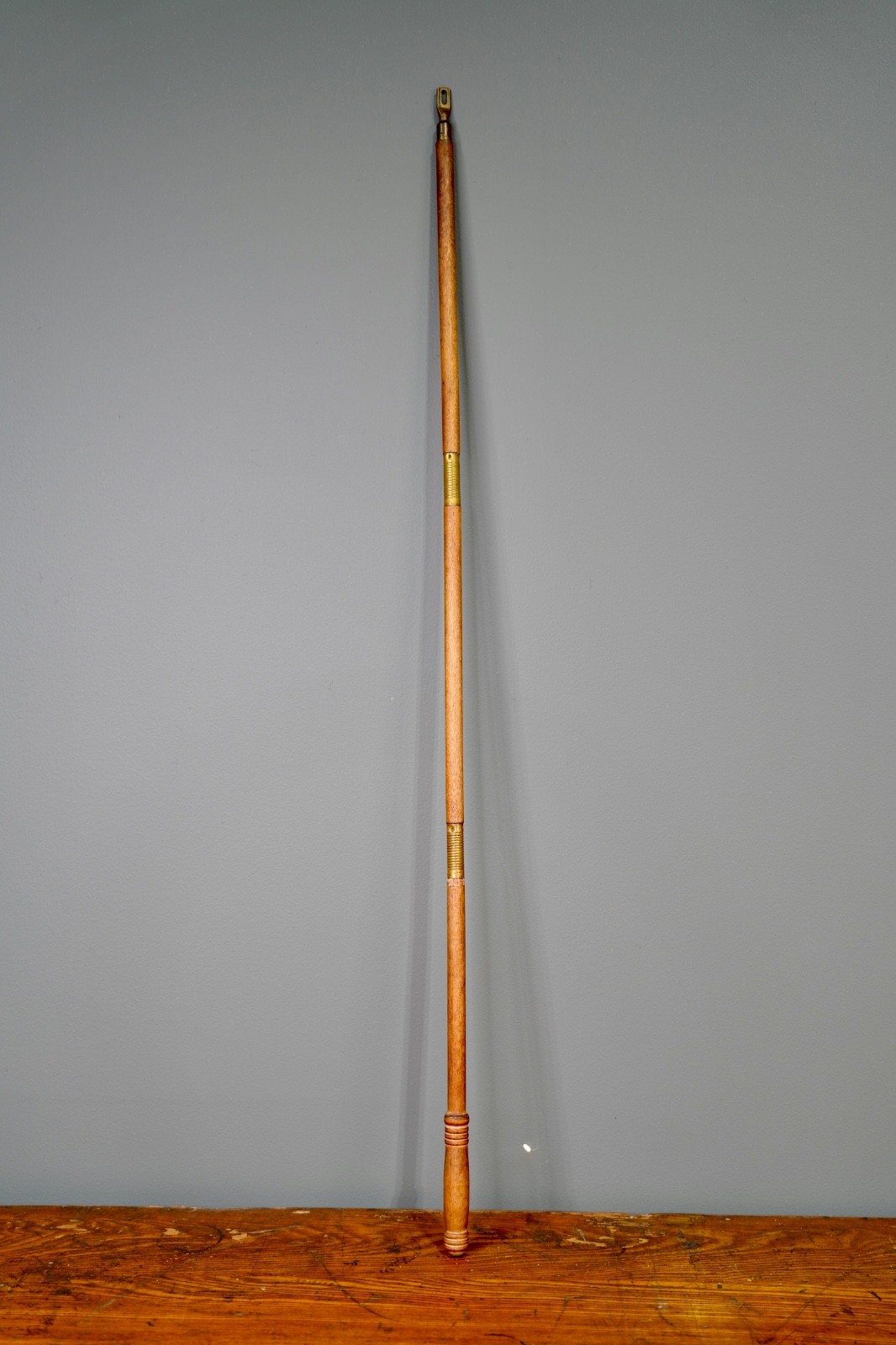 Vintage Military Swagger Walking Stick wood antique wooden brass