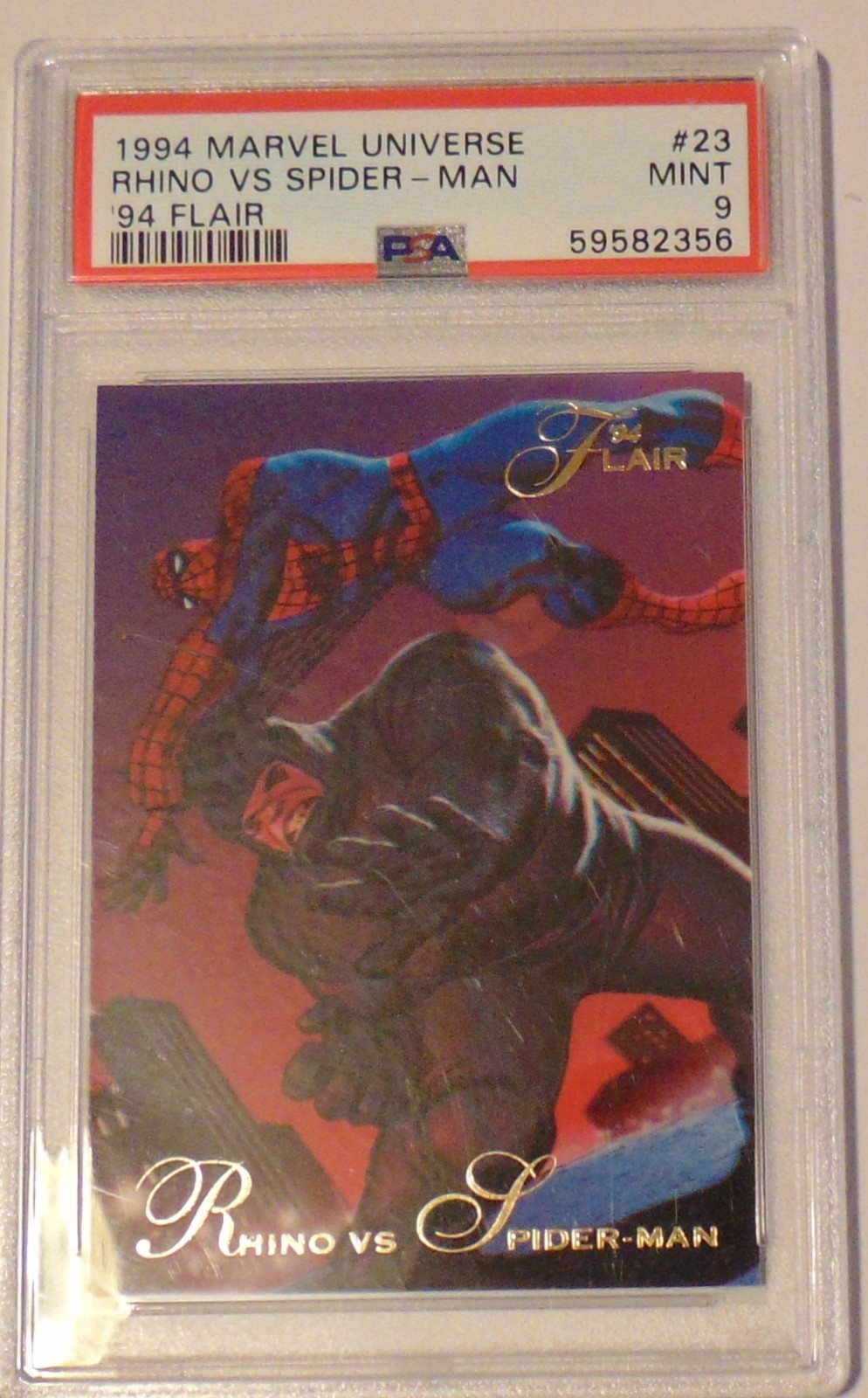 1994 Flair #23 Rhino vs Spider-Man PSA 9 $25.00 Buy It Now