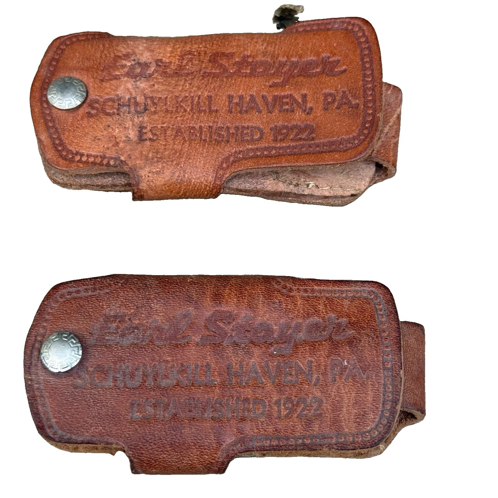 Vintage Earl Stoyer Cadillac Oldsmobile Leather Parking Coin Holders PA      A66