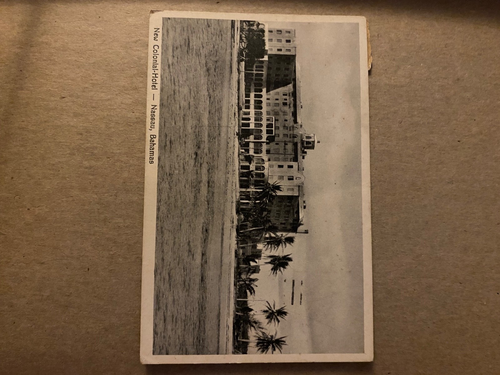 Vintage 1932 Nassau Bahamas Postcard New Colonial Hotel Beach View King George S