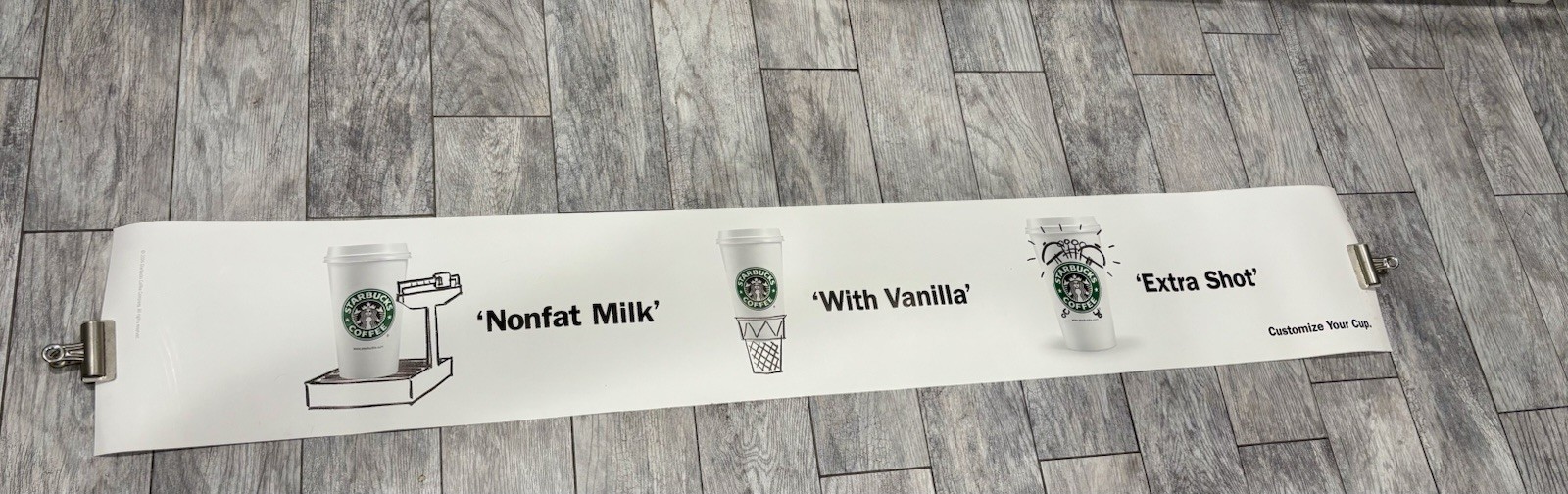 VINTAGE 2004 Starbucks Coffee 70 Inch SUBWAY BANNER POSTER