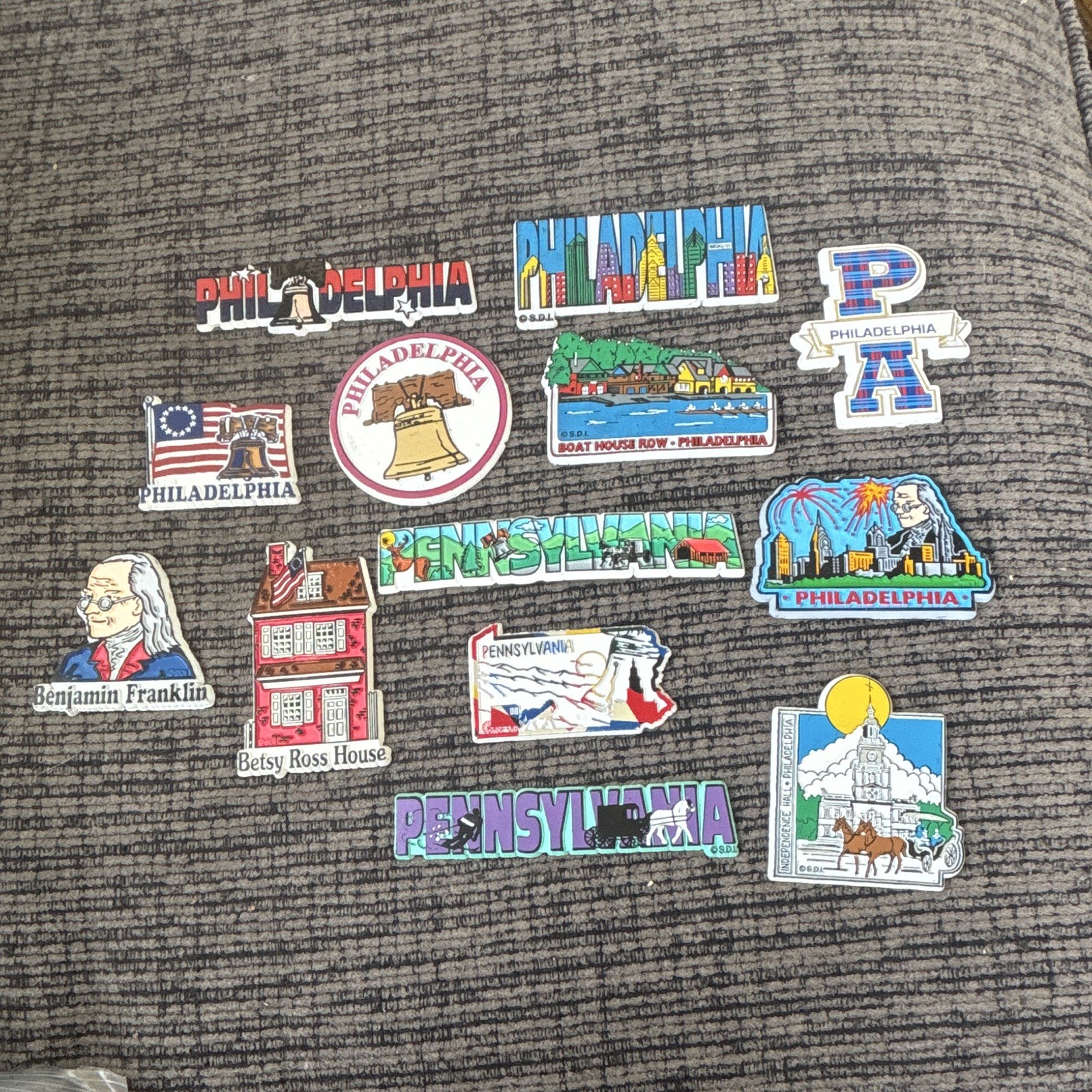 13 Vintage Philadelphia & Pennsylvania Souvenir Refrigerator Magnets