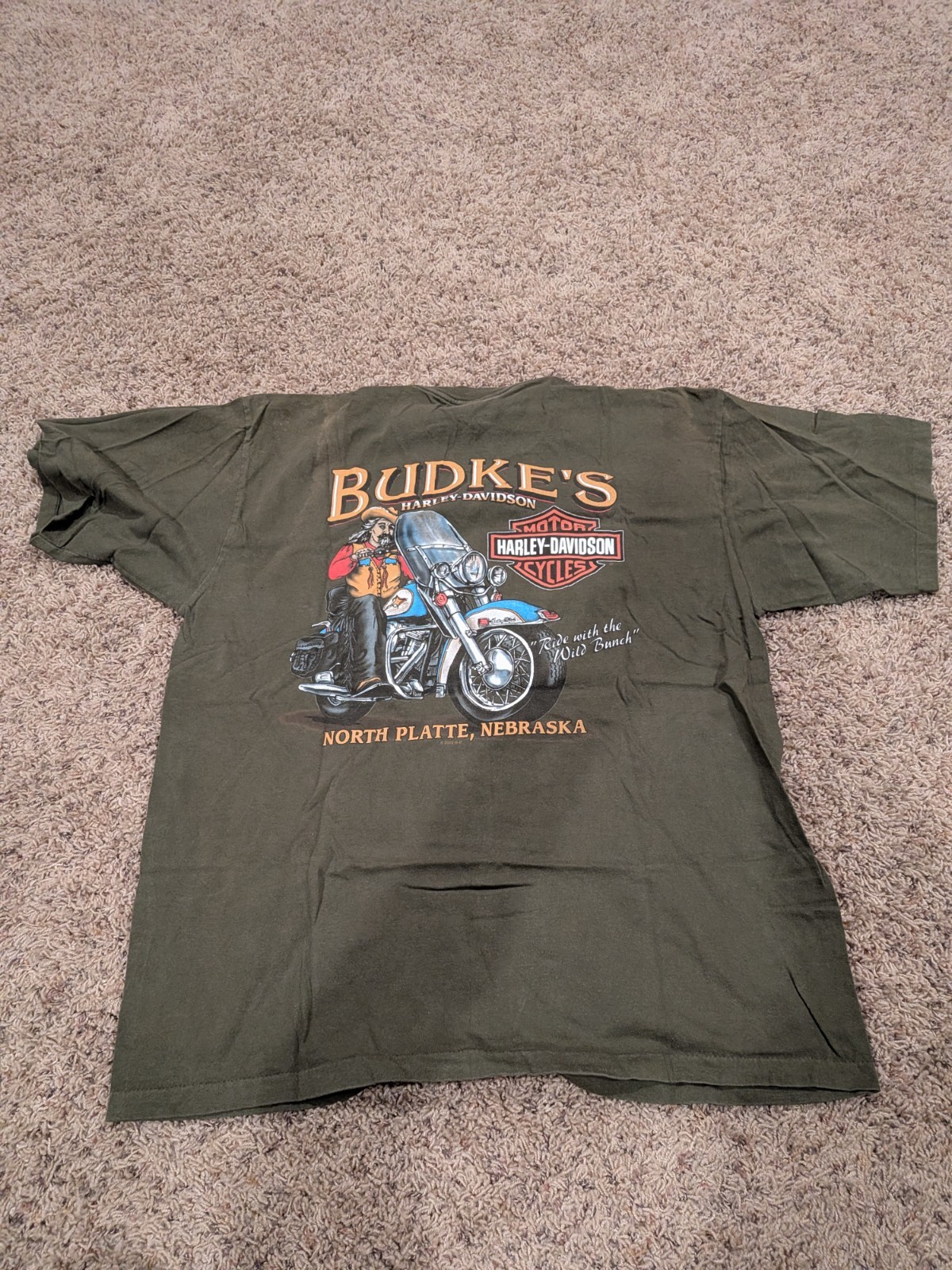 Harley Davidson shirt XL mens Budkes North Playte Nebraska ride with the wild 