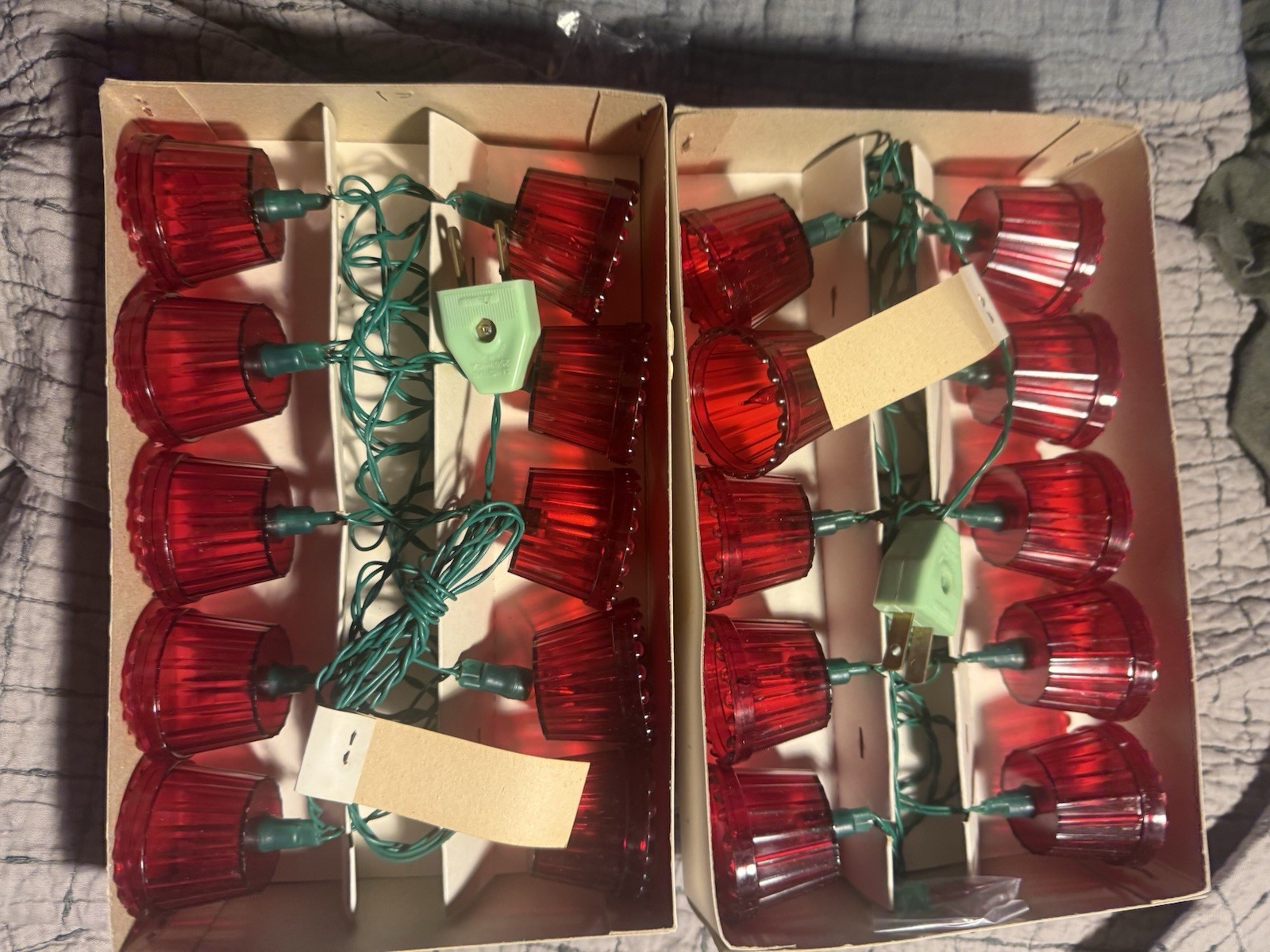 Vintage Miro Star Christmas Votive Lights NOS 2 Sets 20 Lights Original Box