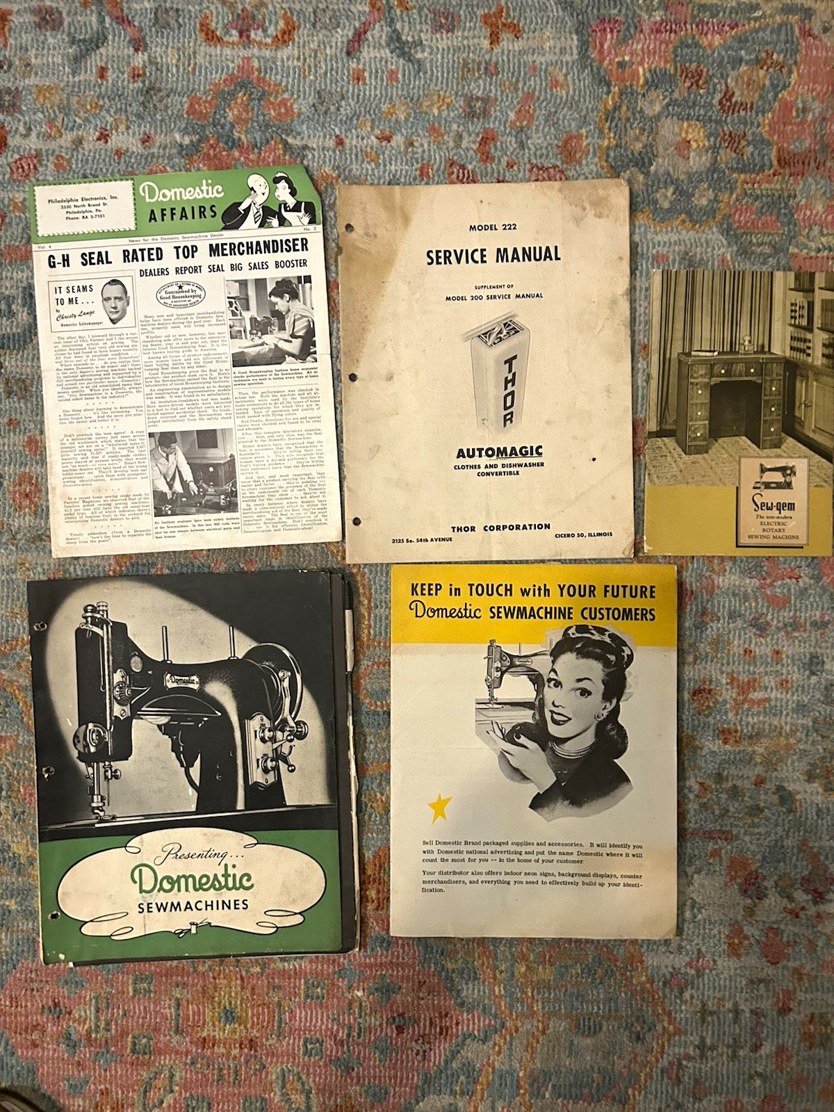 Domestic Sewing Machine Ephemera Lot Manuals Brochures Advertising.lot of6
