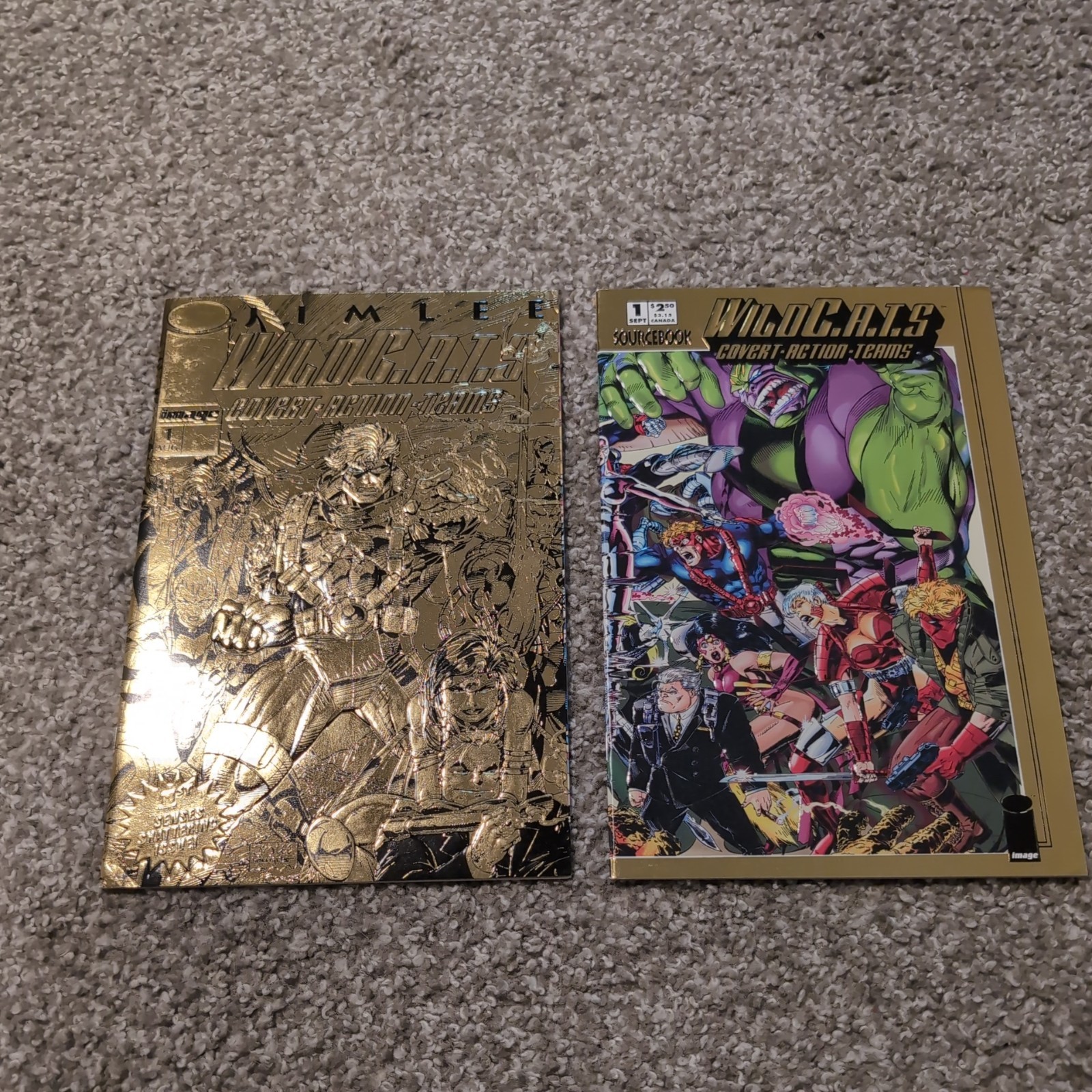 Image Comics WILDC.A.T.S. #1 Gold Edition Jim Lee 1992 plus sourcebook 