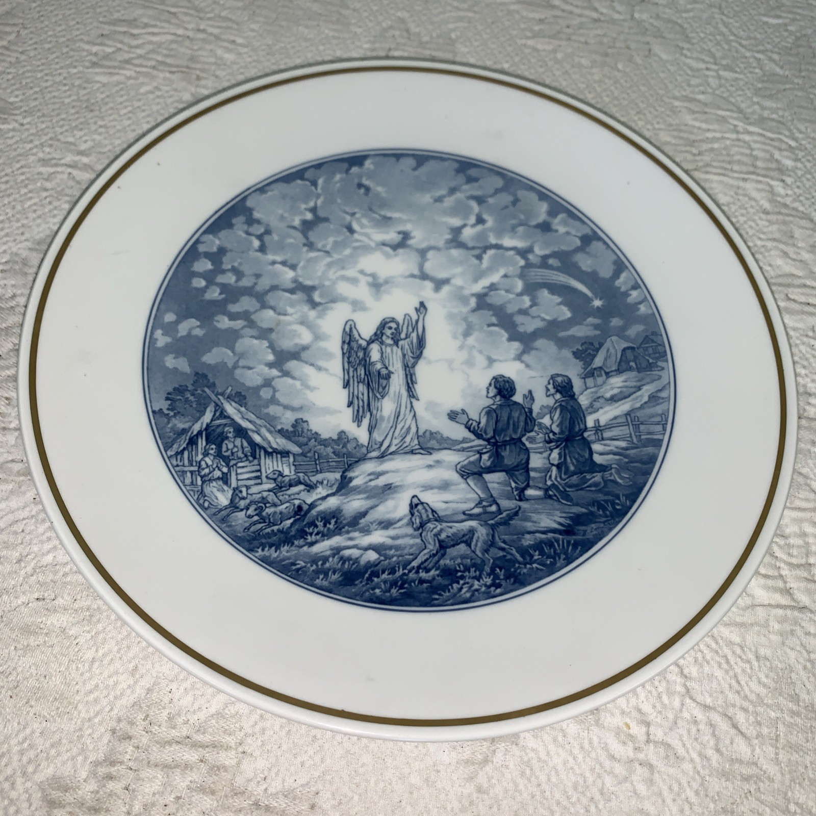 MEISSEN Porcelain Germany Wall Plate 1944 10” Winter Christmas Angel