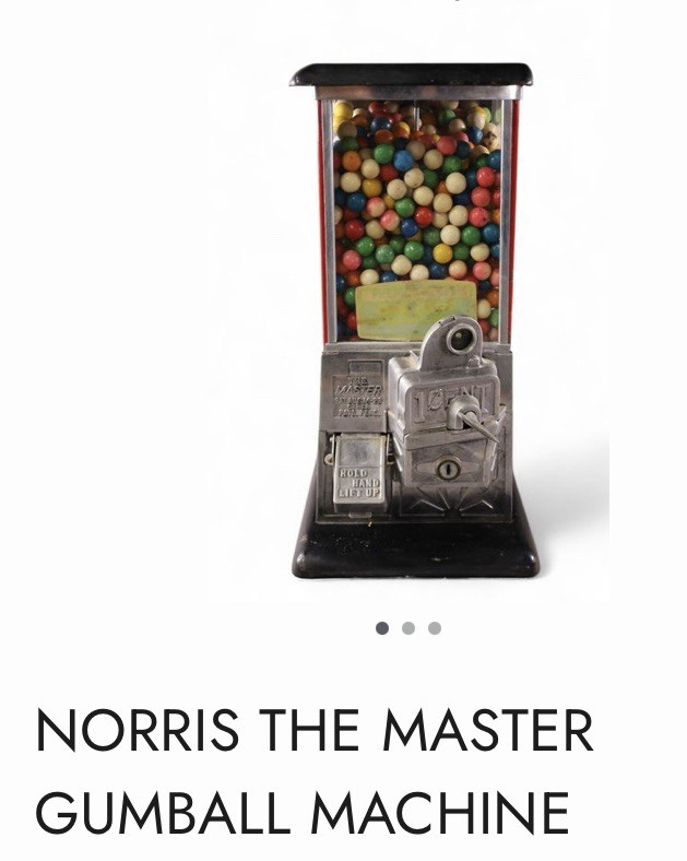 Vintage 1923 NORRIS MFG. \'\'MASTER\'\' COIN OP ONE CENT GUMBALL VENDOR