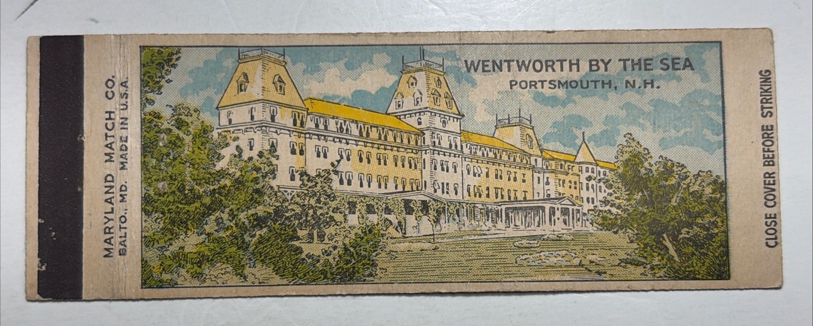 Portsmouth New Hampshire Full Length Matchbook Cover Wentworth By The Sea