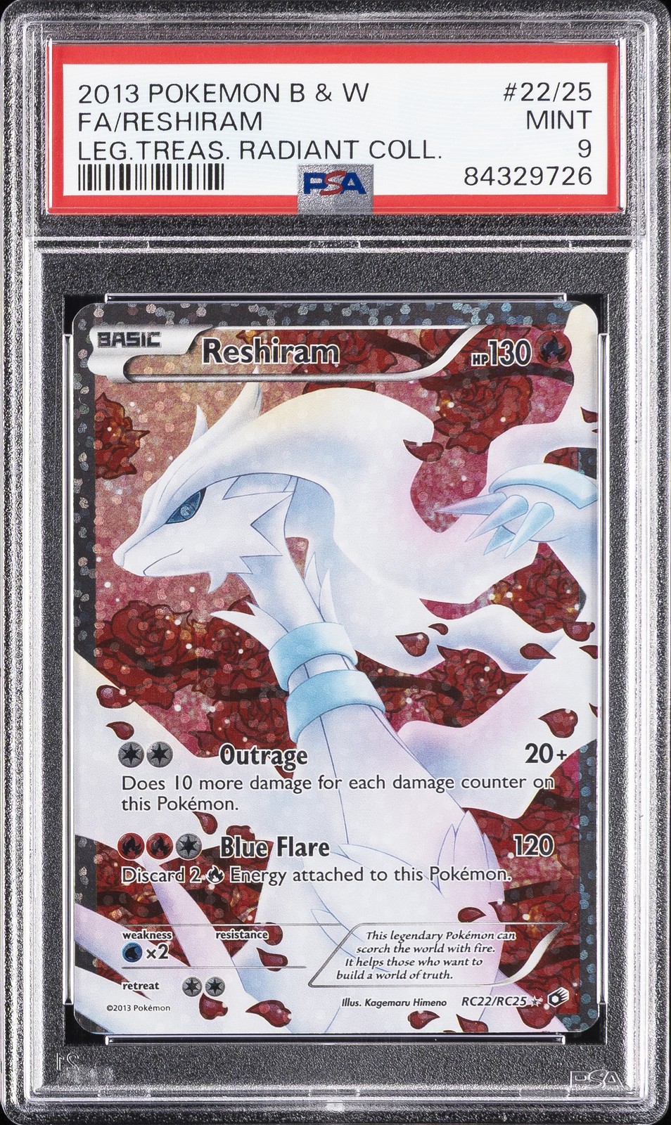 2013 #RC22 FULL ART/RESHIRAM PSA 9