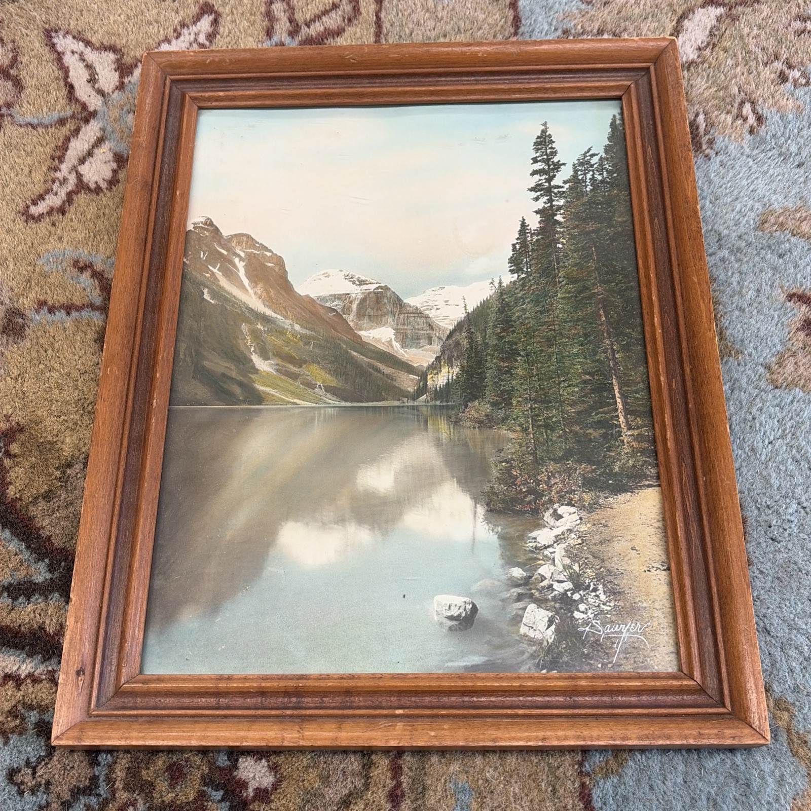 VTG Charles Henry Sawyer Lake Louise  Hand Colored Photographic Print