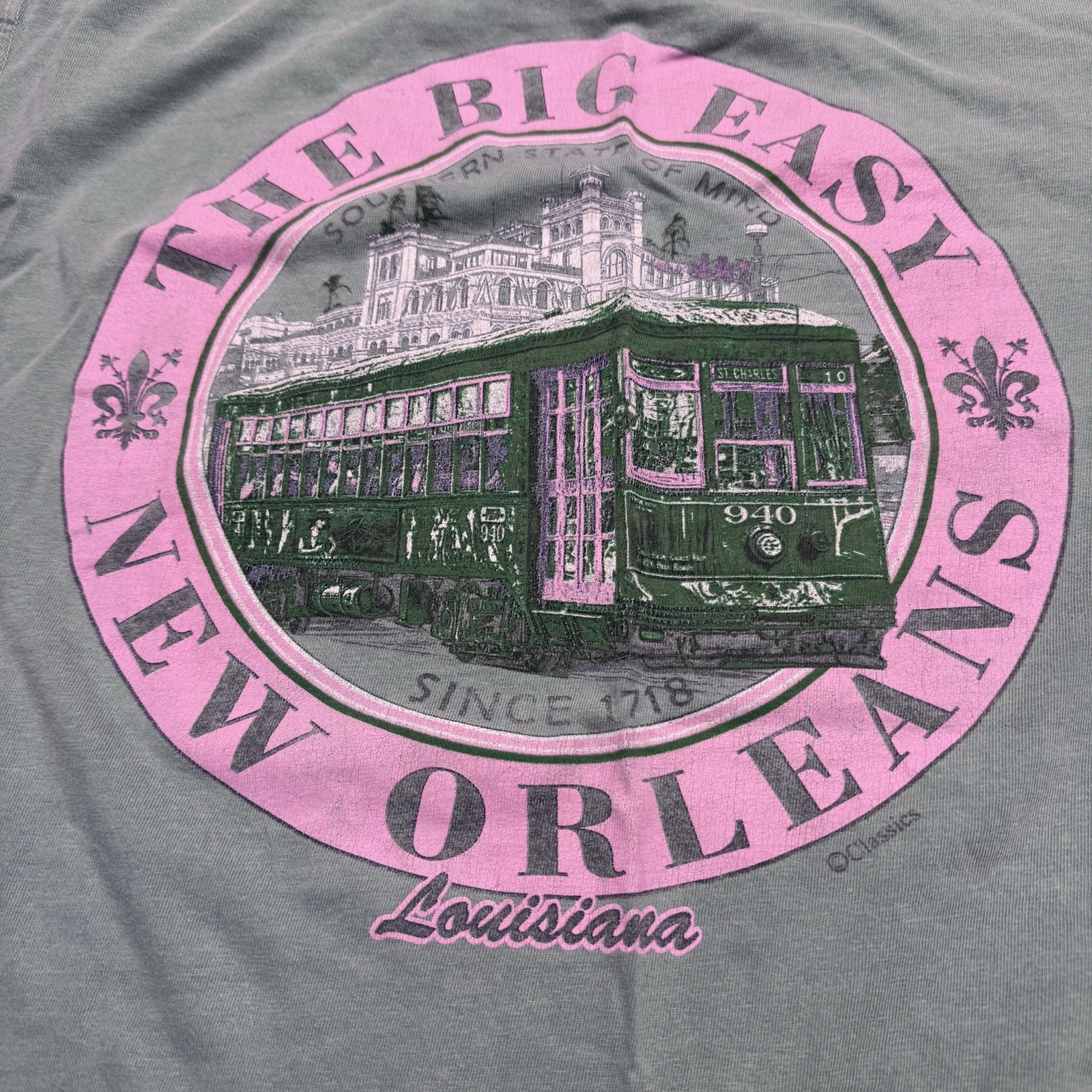 The Big Easy Teal Unisex New Orleans tsirt medium m
