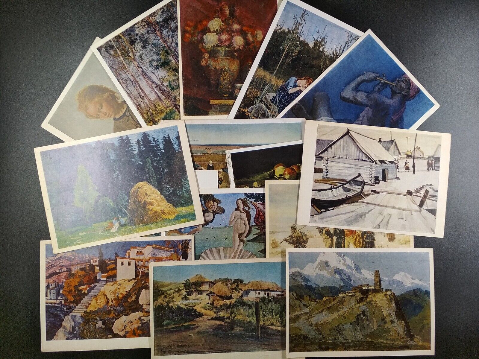 Soviet art postcards 1968-74, Set of 15, nature, portrait, people, painting *49