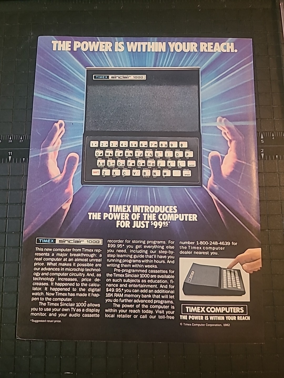 Timex Computer Timex Sinclair Print Ad 1982 8x11 Great To Frame 
