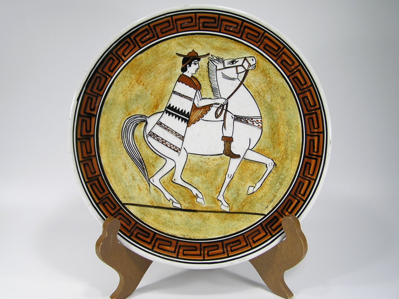 Vintage Kutahia Athens Plate Handmade in Greece #4191