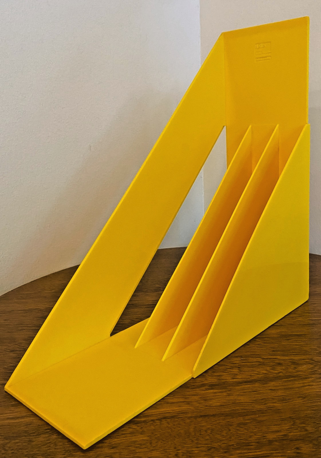 Vintage 1970s Heller Giotto Stoppino Record / Vinyl Holder - Yellow - MidCModern