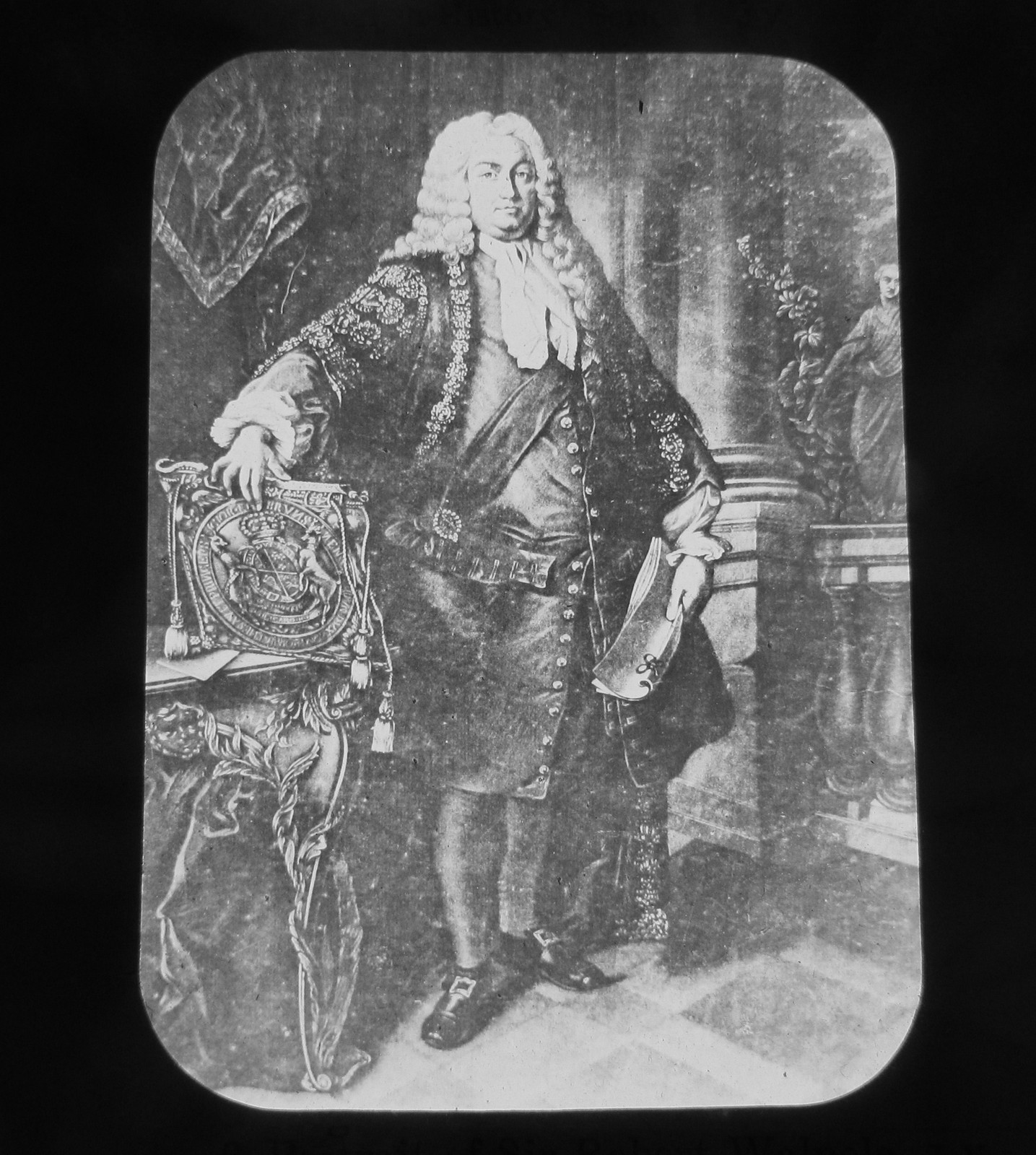 Glass Magic lantern slide SIR ROBERT WALPOLE C1900 1ST BRITISH PRIME MINISTER