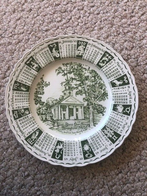 12 VTG ROYAL STAFFORDSHIRE-God Bless This House  ZODIAC SIGN CALENDAR PLATE 9\