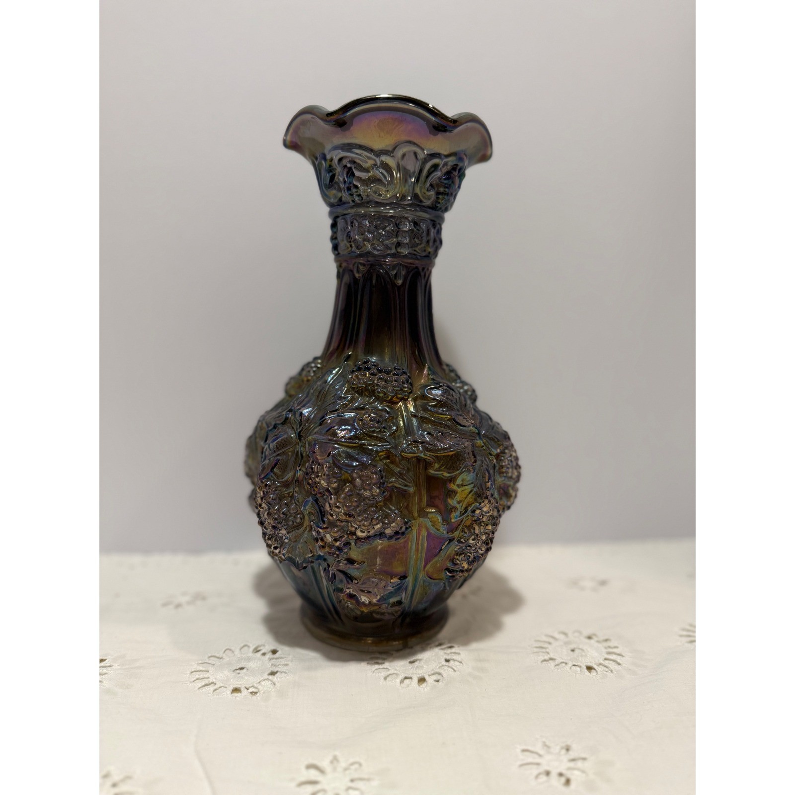 Vintage Imperial Glass Loganberry Carnival Glass Vase Circa 1910