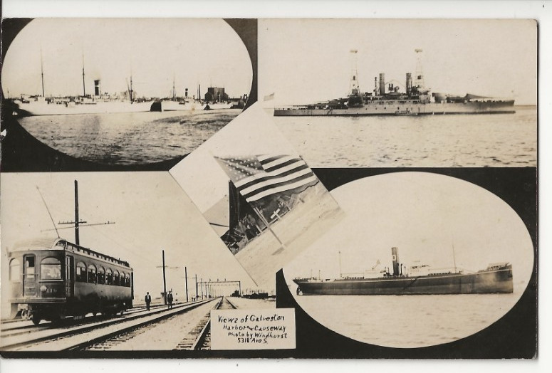 1914 GALVESTON TEXAS RPPC FIVE VIEW DONE BY FAMOUS PHOTOGRAPHER A. M. WINDHORST