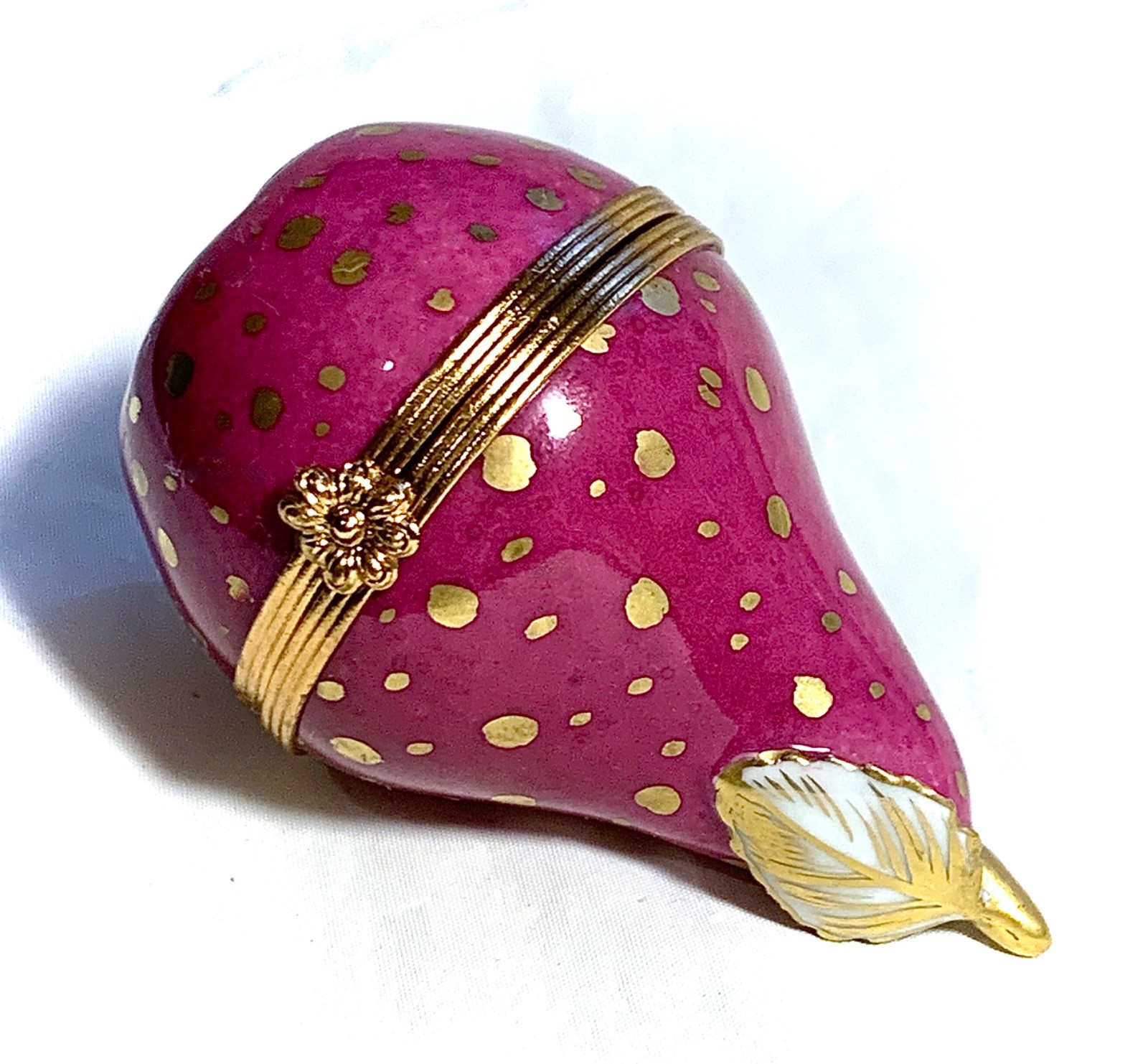 France French Limoges Signed Pear Trinket Box Peint Main Limoge