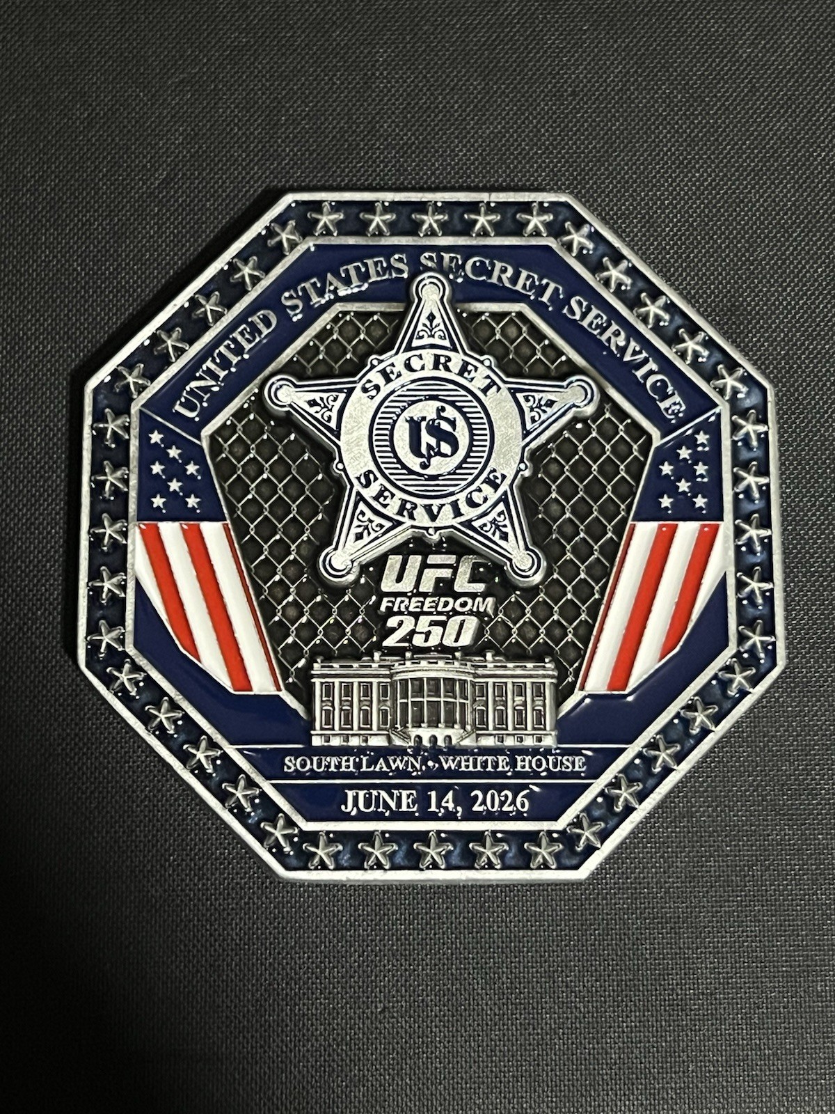 USSS Secret Service UFC Freedom 250 D J Trump Serialized XXX/250 Challenge Coin