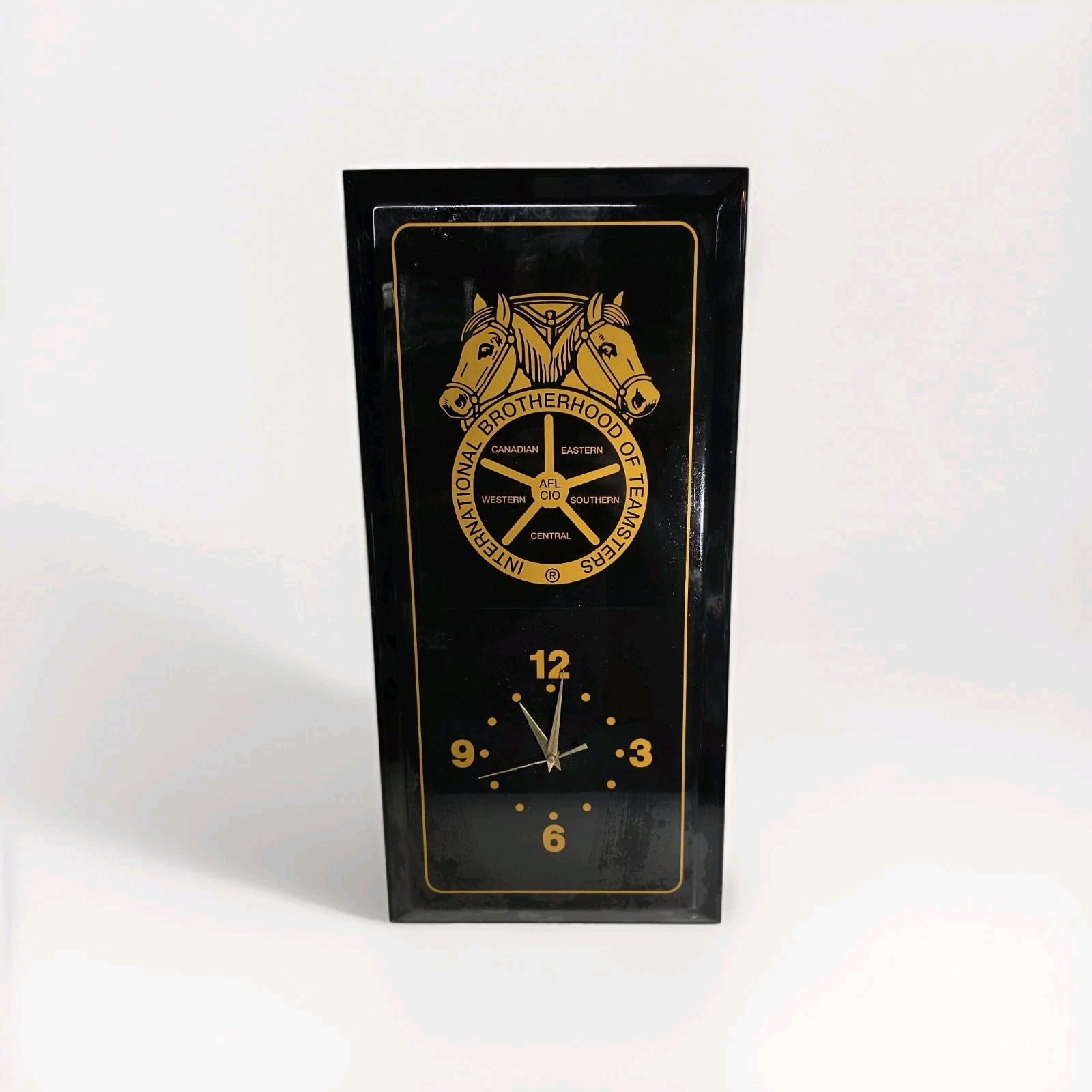 Vintage Brotherhood of Teamsters Wall Clock Black Gold 23\