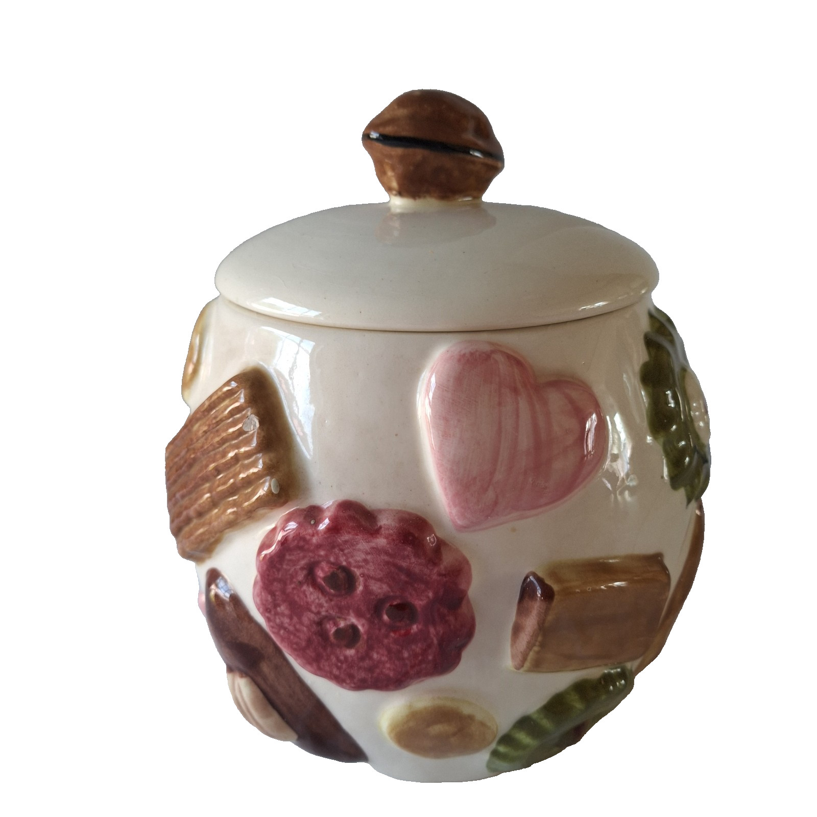 Vintage 1950s Los Angeles Potteries Cookies All Over Cookie Jar -#2285